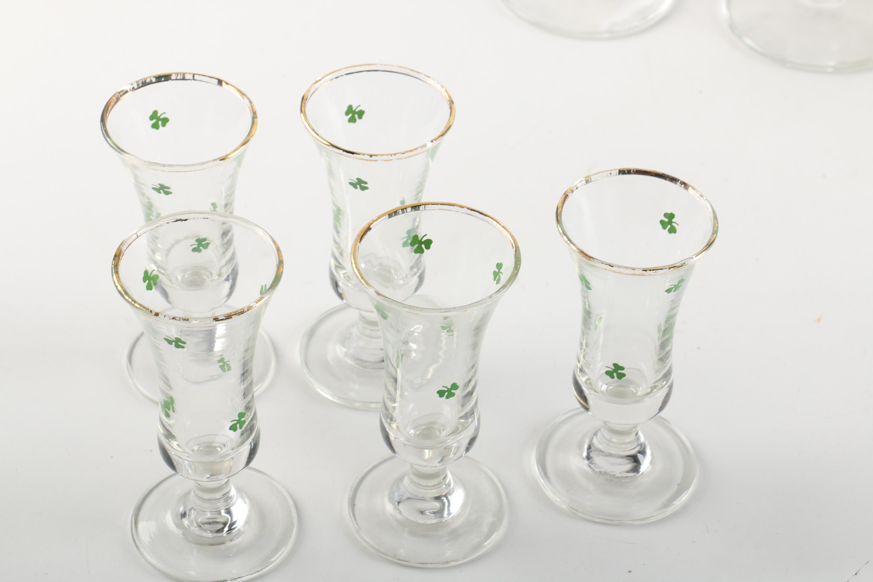 Irish Coffee Stemware, Shamrock Whiskey Tasters and Brandy Snifters