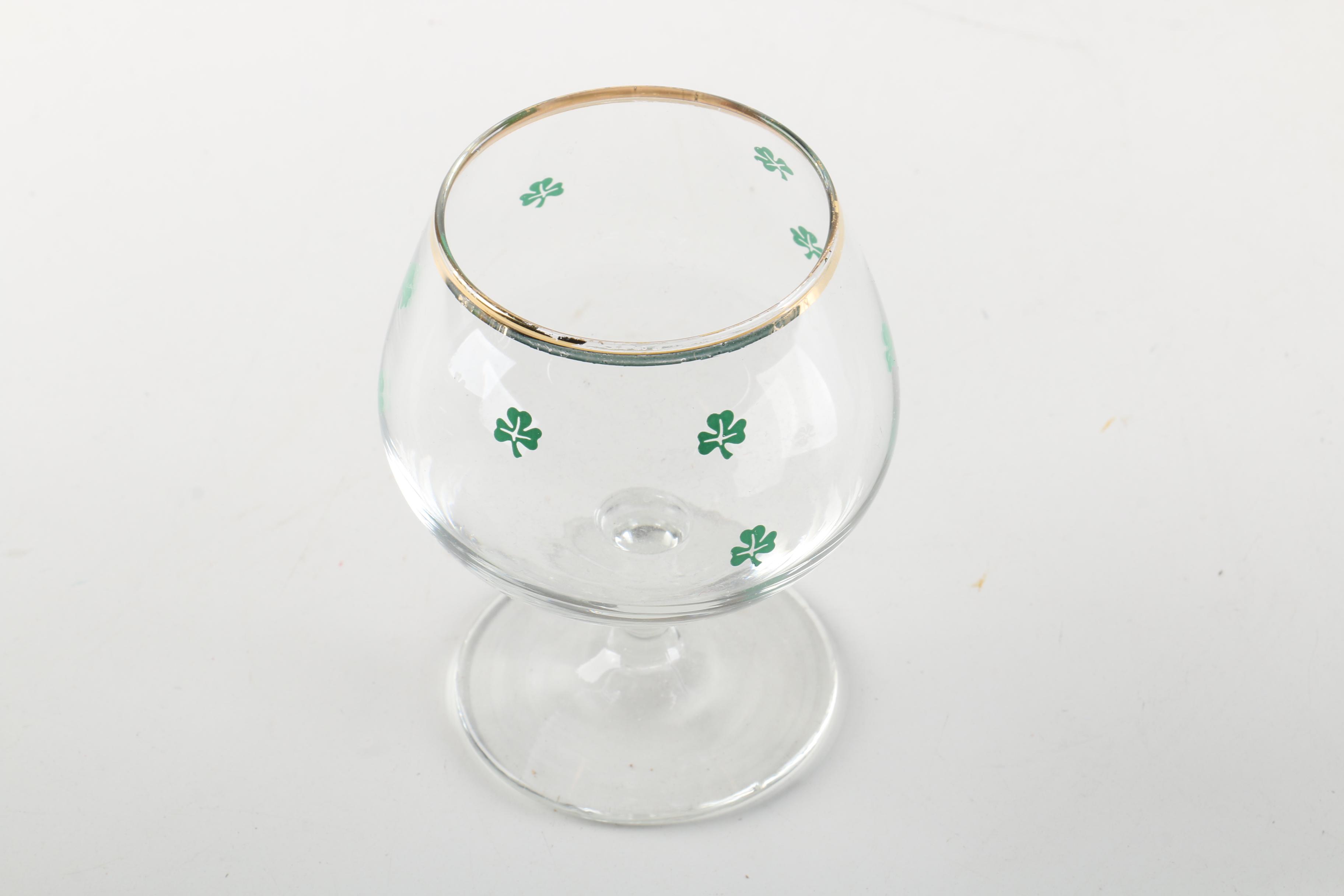 Irish Coffee Stemware, Shamrock Whiskey Tasters and Brandy Snifters