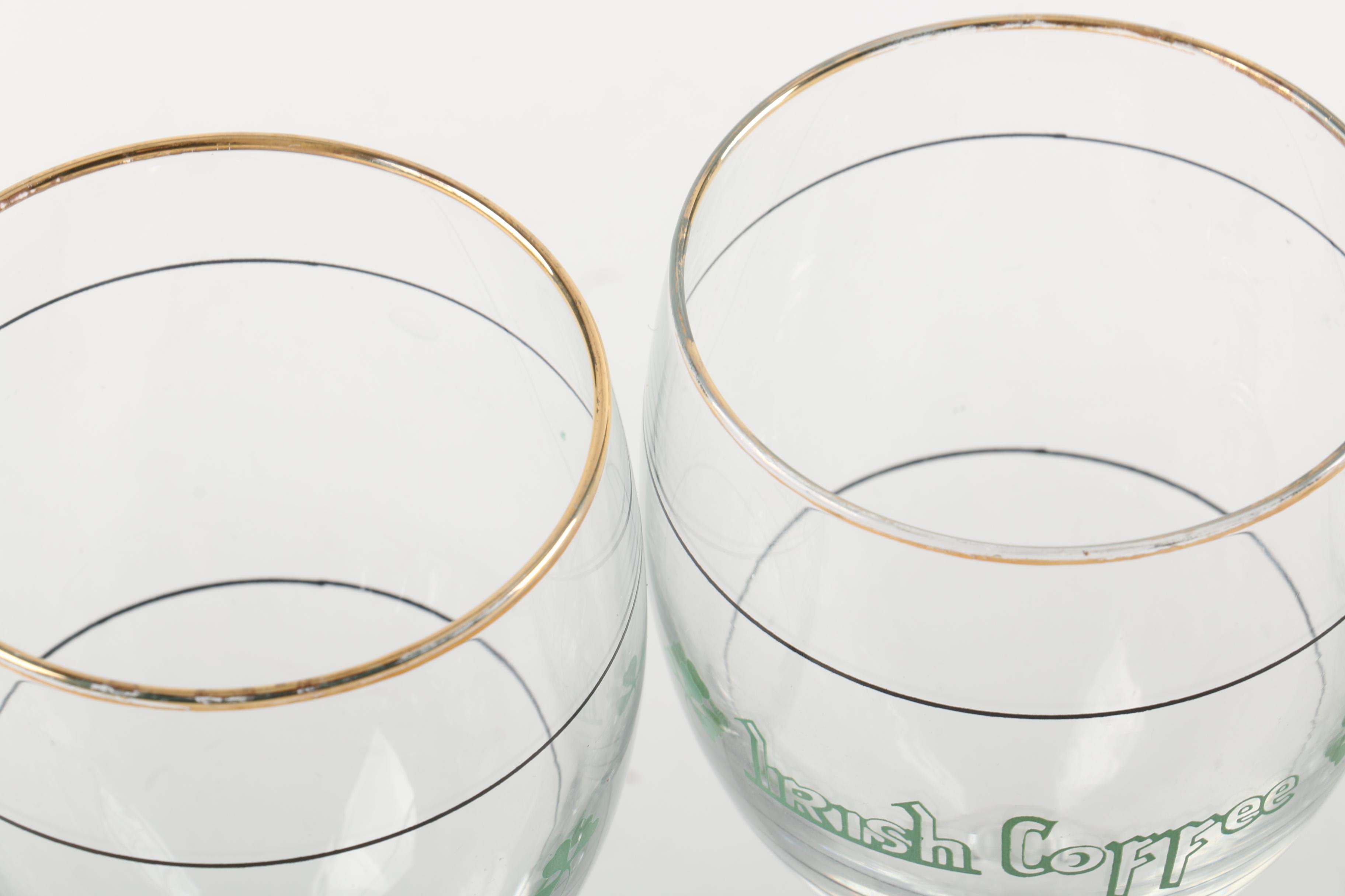 Irish Coffee Stemware, Shamrock Whiskey Tasters and Brandy Snifters