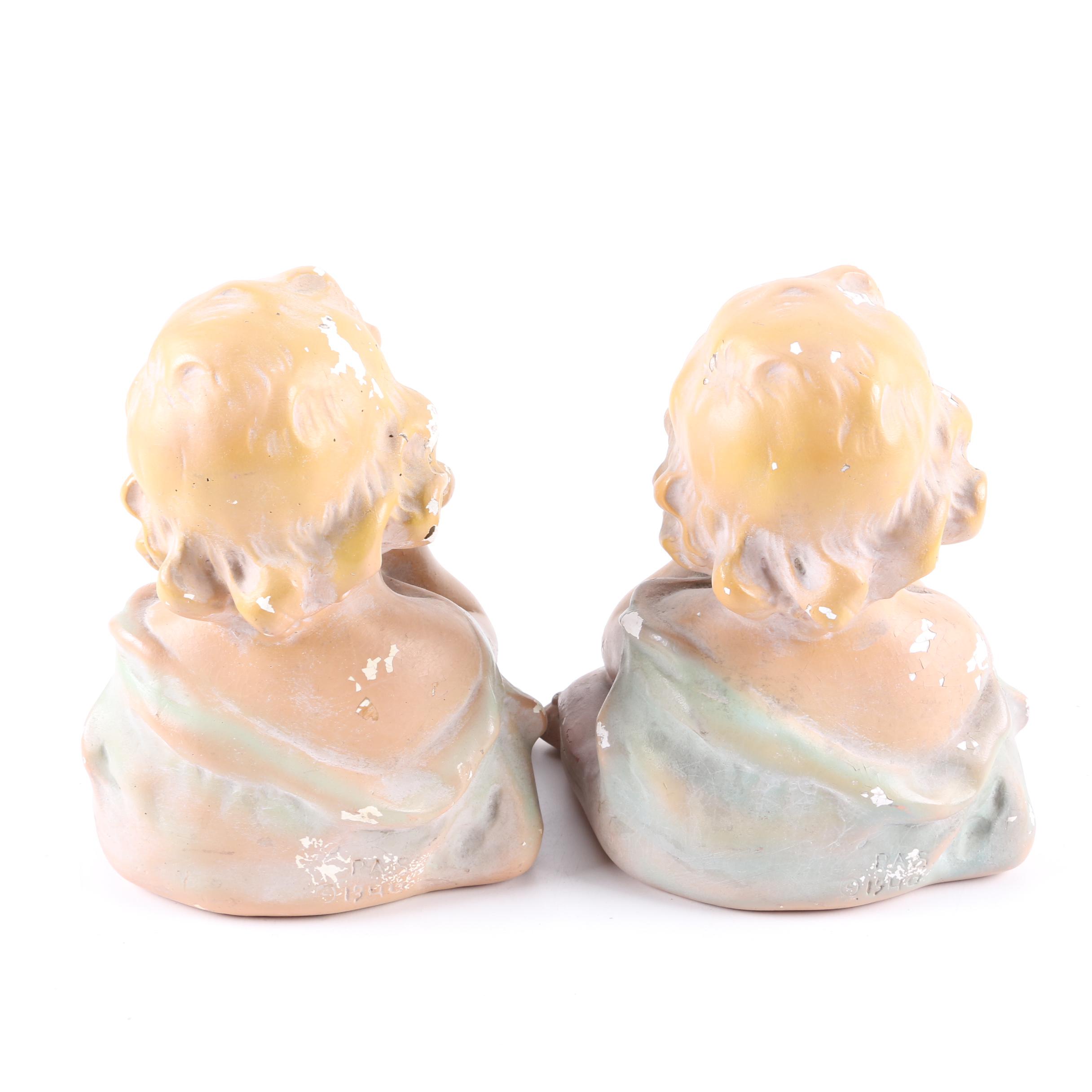 Circa 1940s Vintage Plaster Figurines