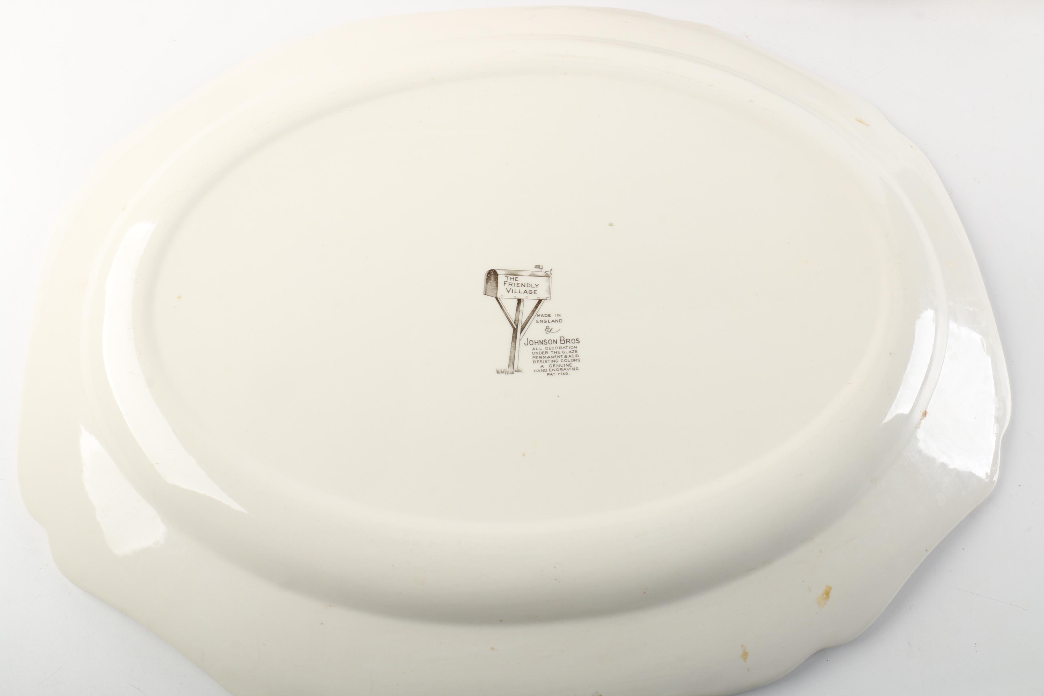 Transferware Platters Featuring Johnson Brothers "The Friendly Village"