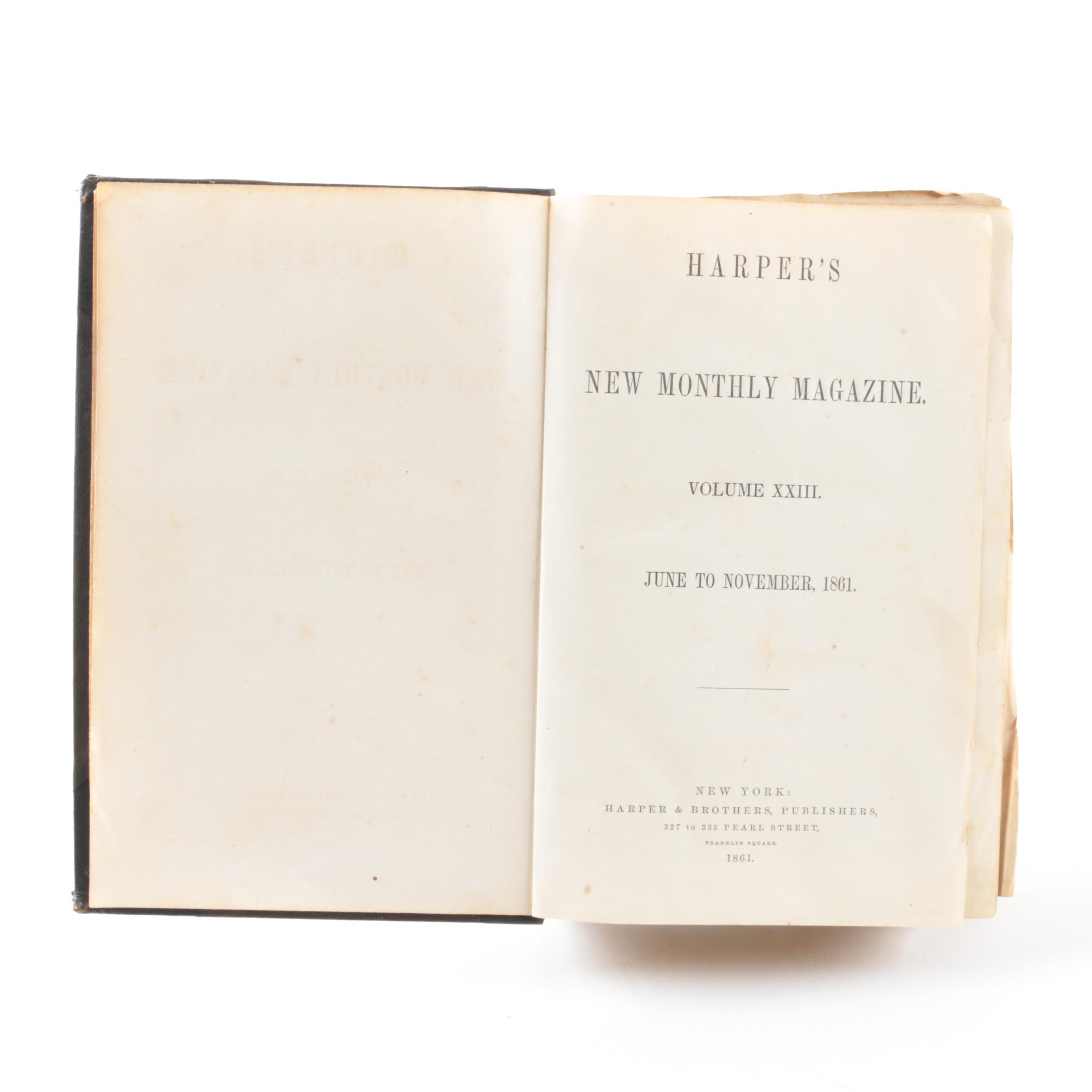 1860s "Harper's New Monthly Magazine" Bound Volumes