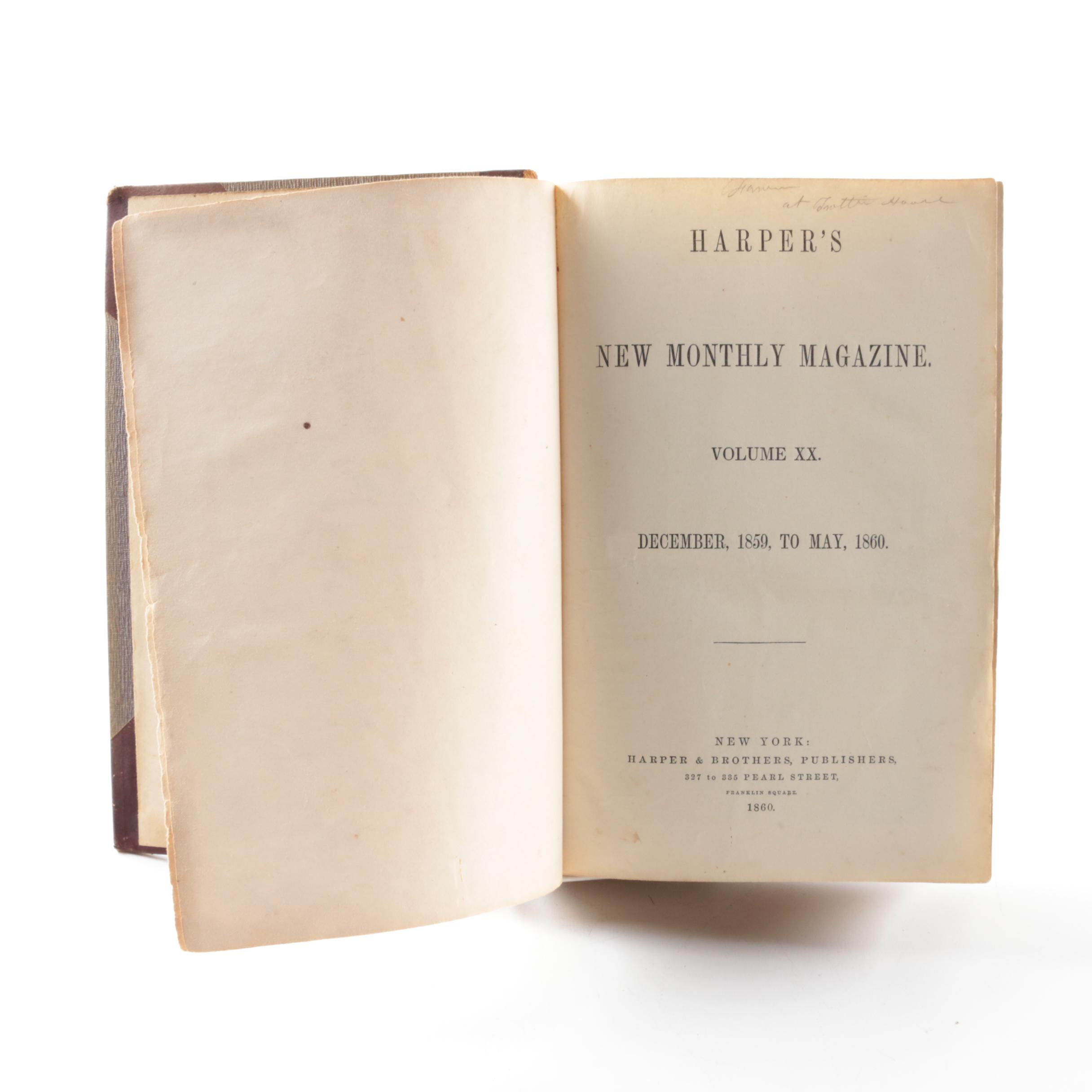1860s "Harper's New Monthly Magazine" Bound Volumes