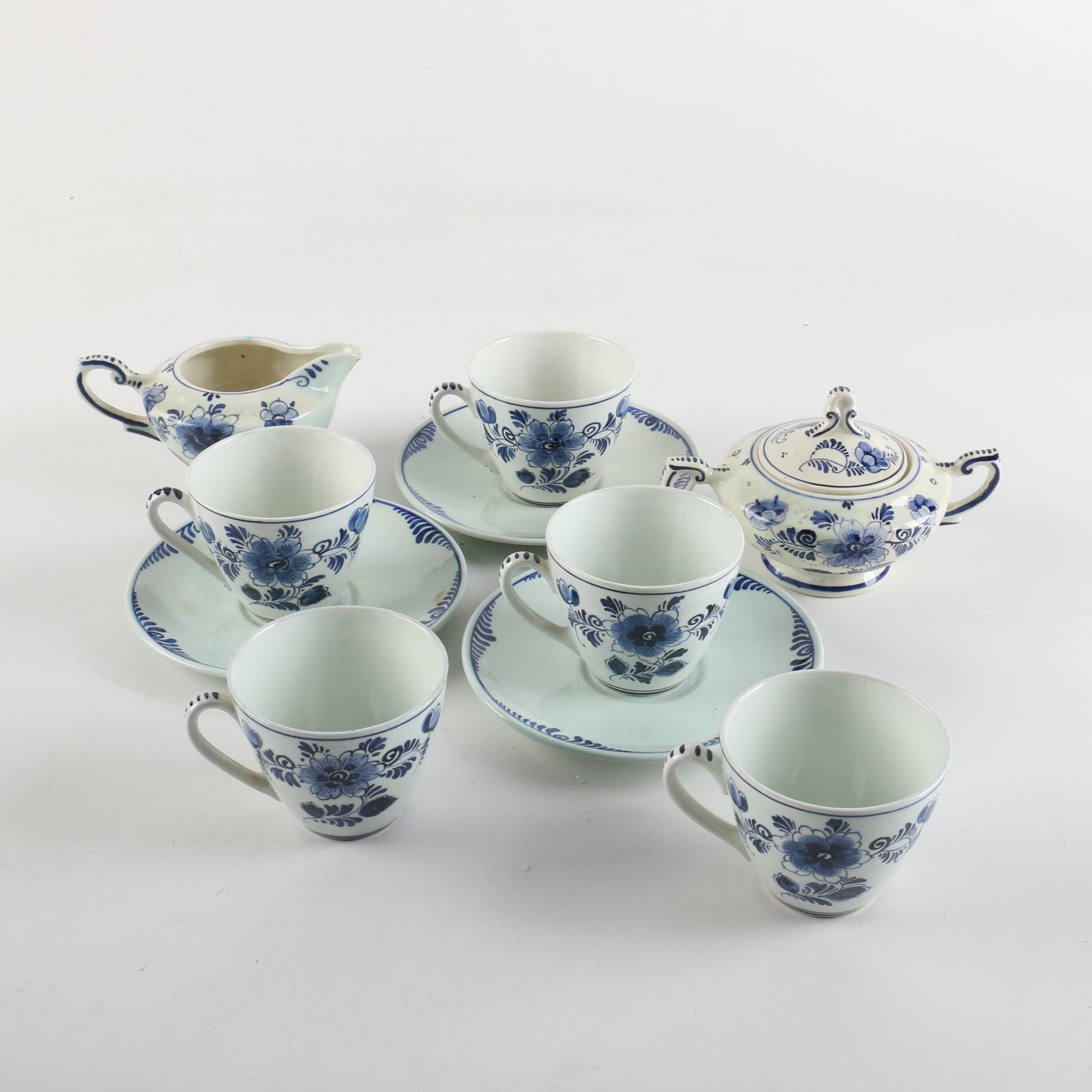 Hand-Painted Delft Earthenware Tableware
