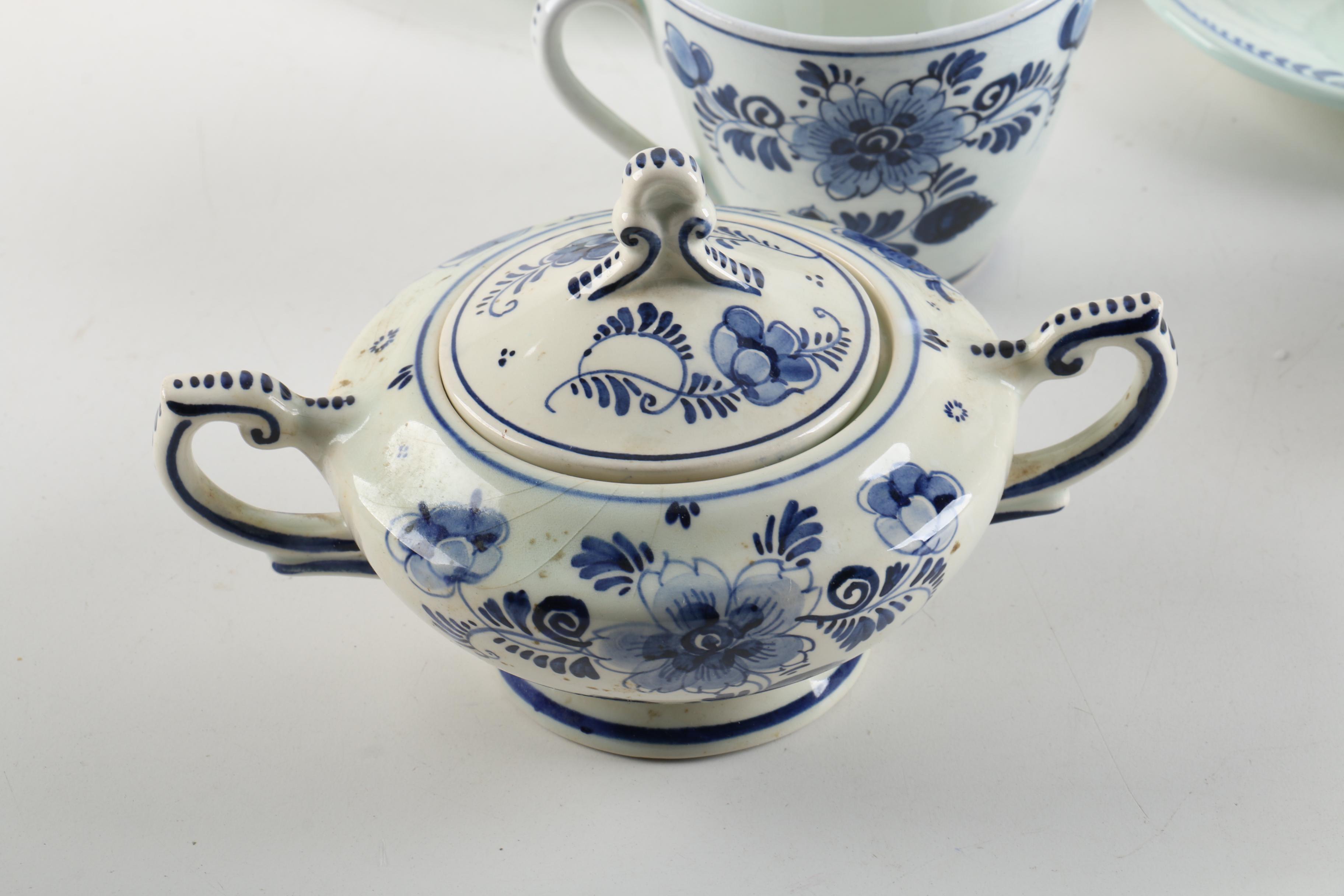 Hand-Painted Delft Earthenware Tableware