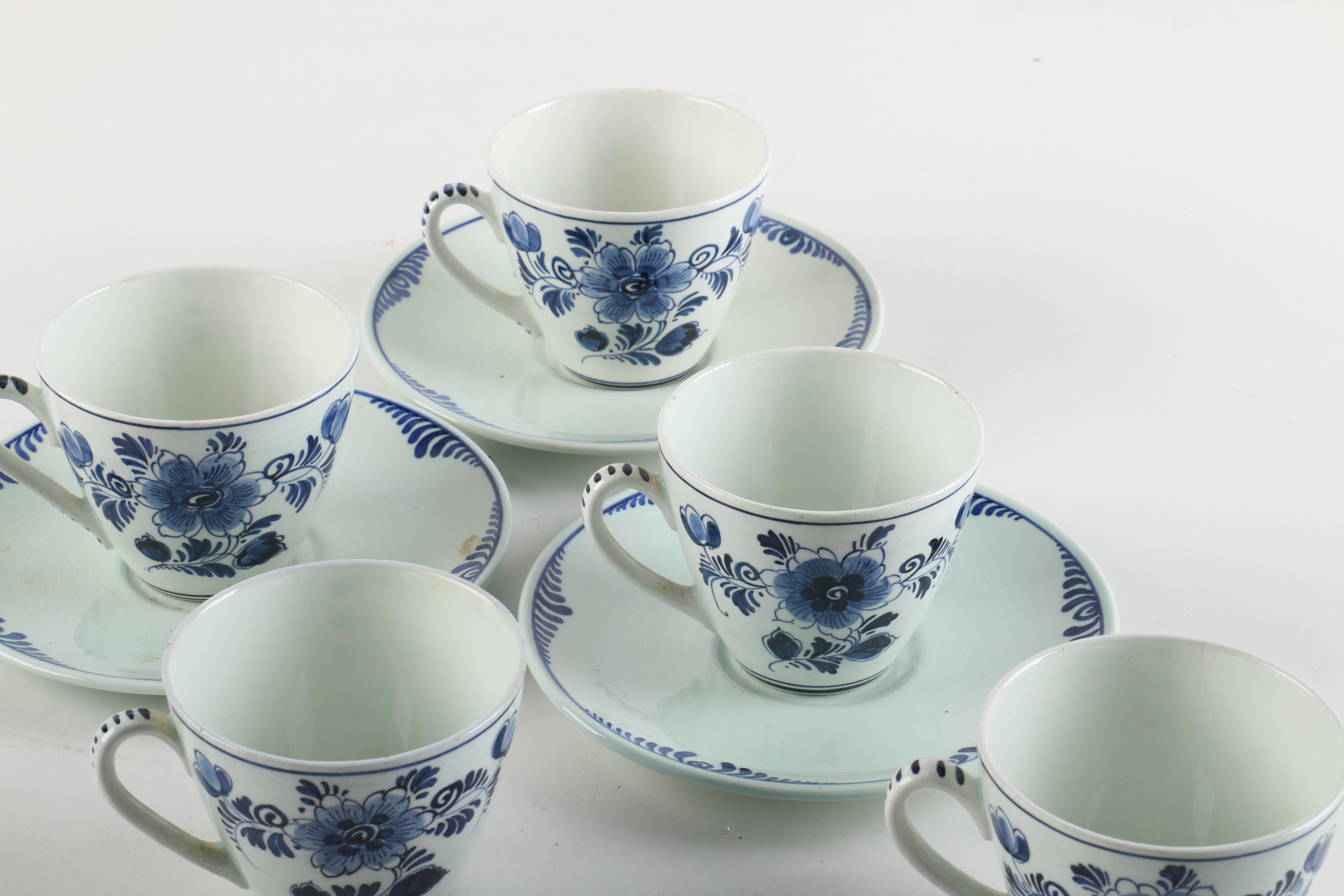 Hand-Painted Delft Earthenware Tableware
