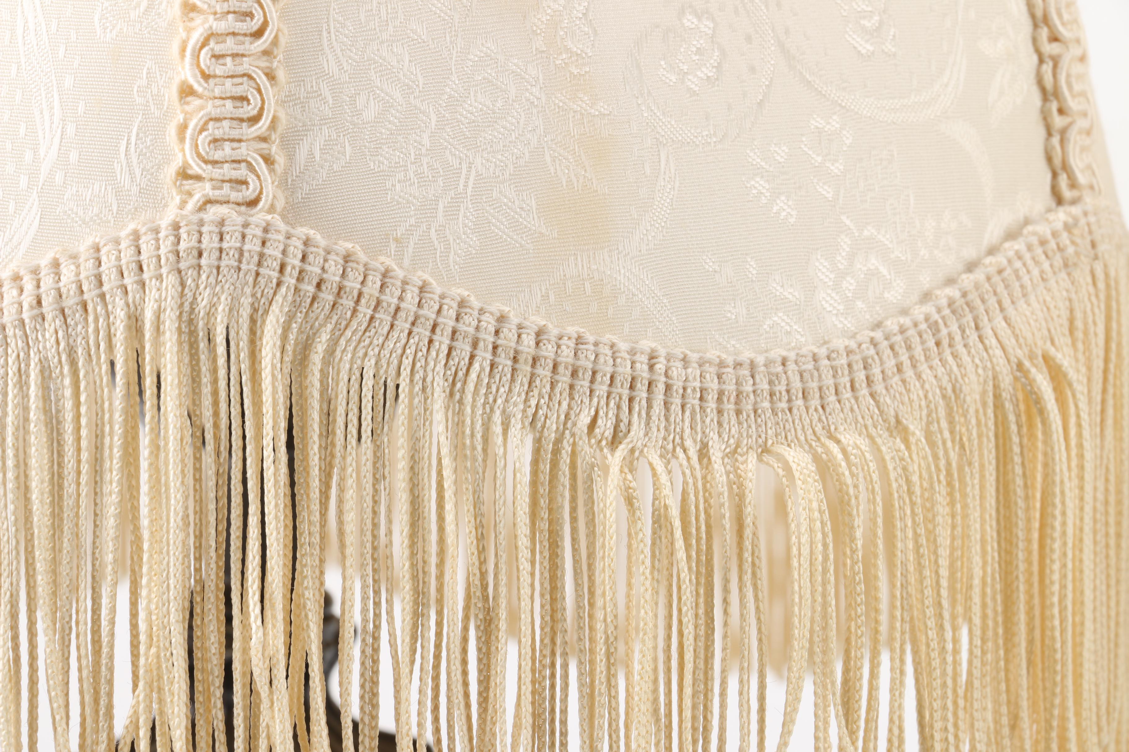 Pair of Vintage Rococo Style Cast Metal Table Lamps