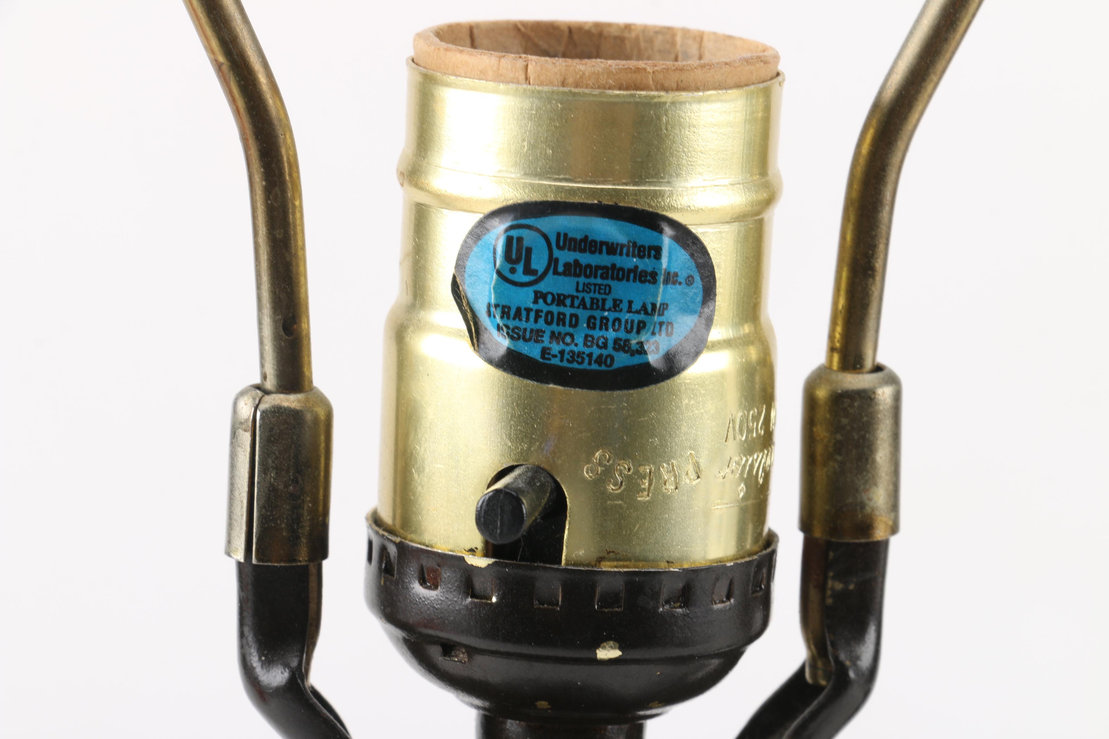 Pair of Vintage Rococo Style Cast Metal Table Lamps