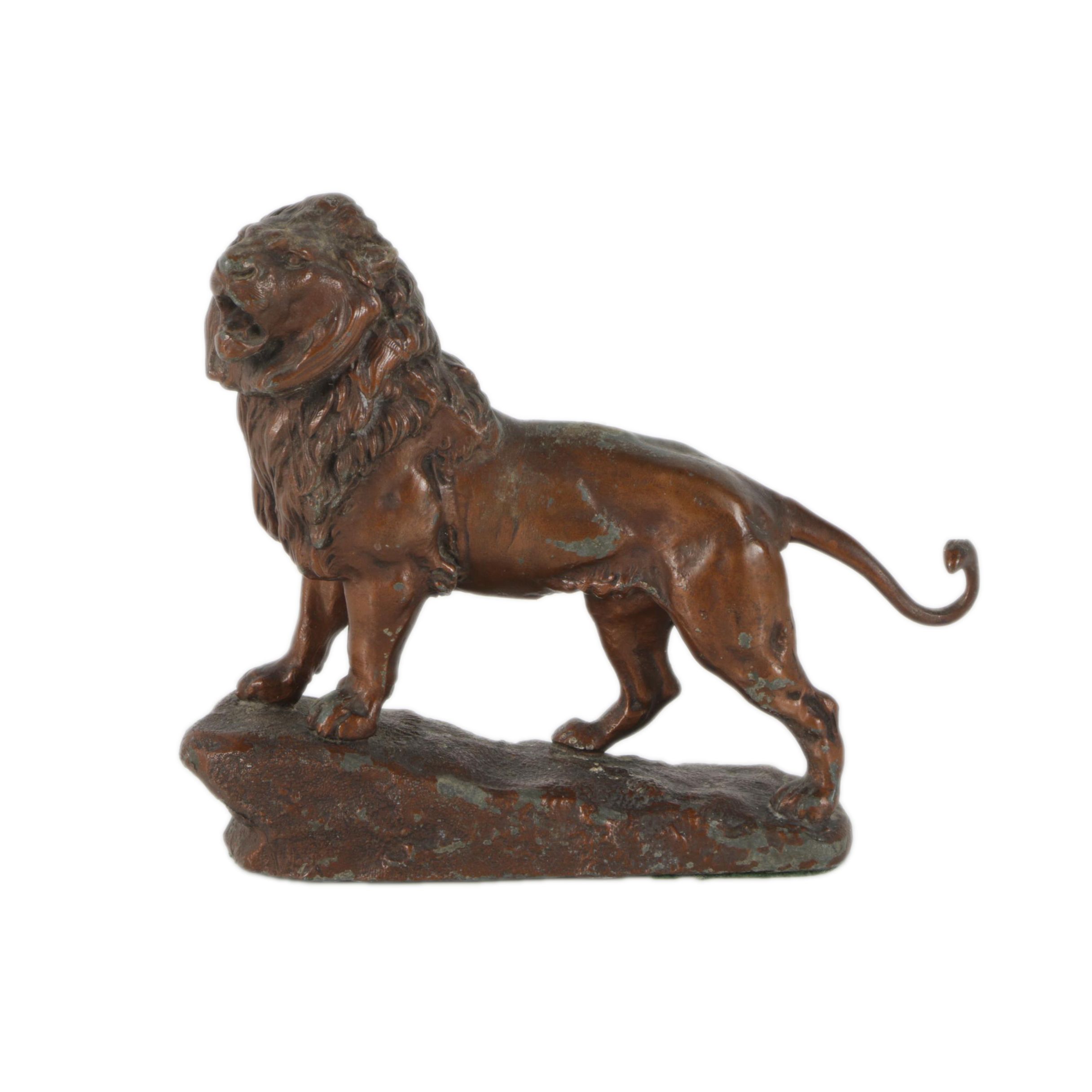 Charles Valton Metal Sculpture of a Lion
