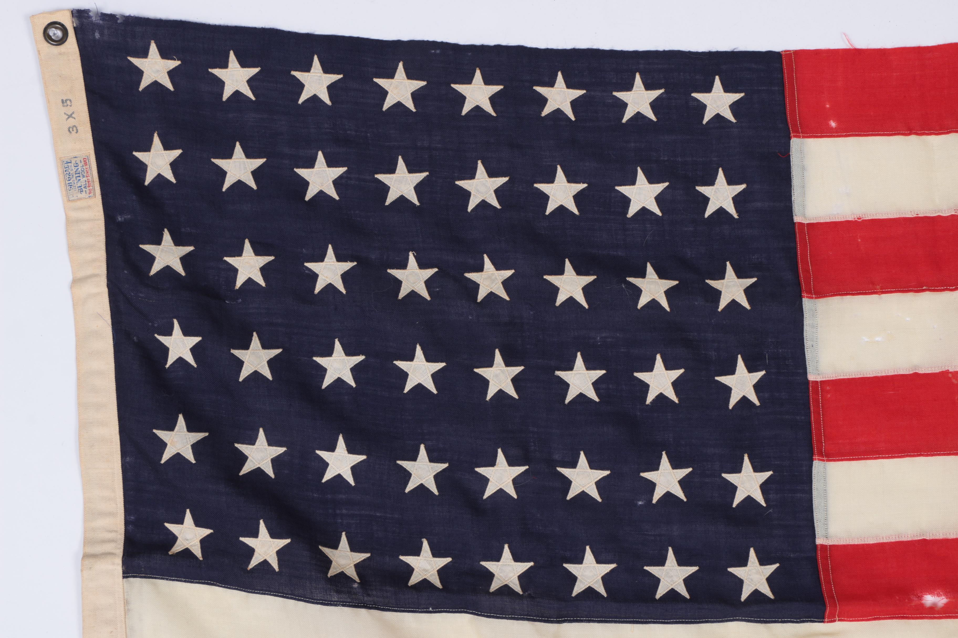 Vintage 48 Star Wool American Flag