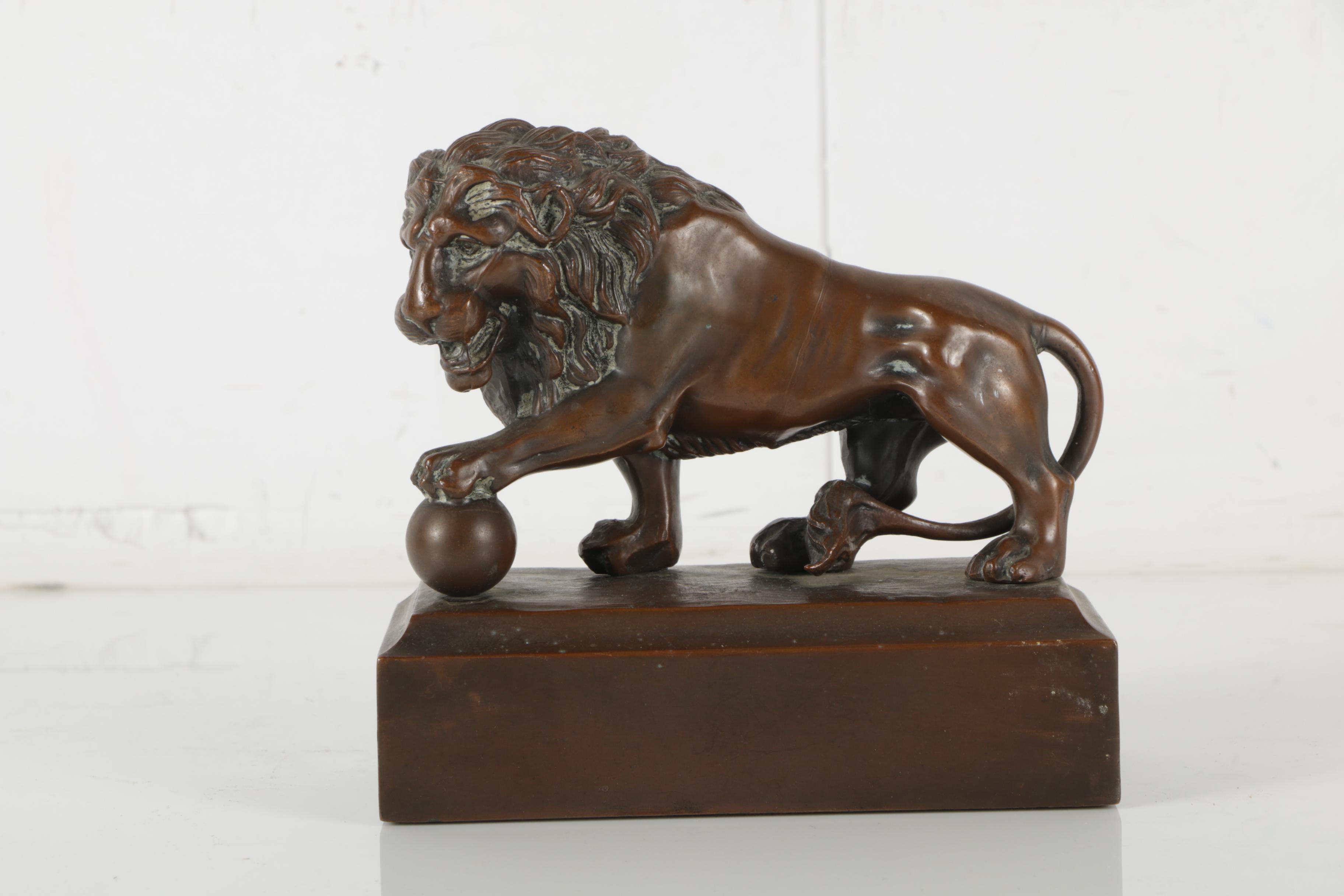 Metal Bookends After "Medici Lions"