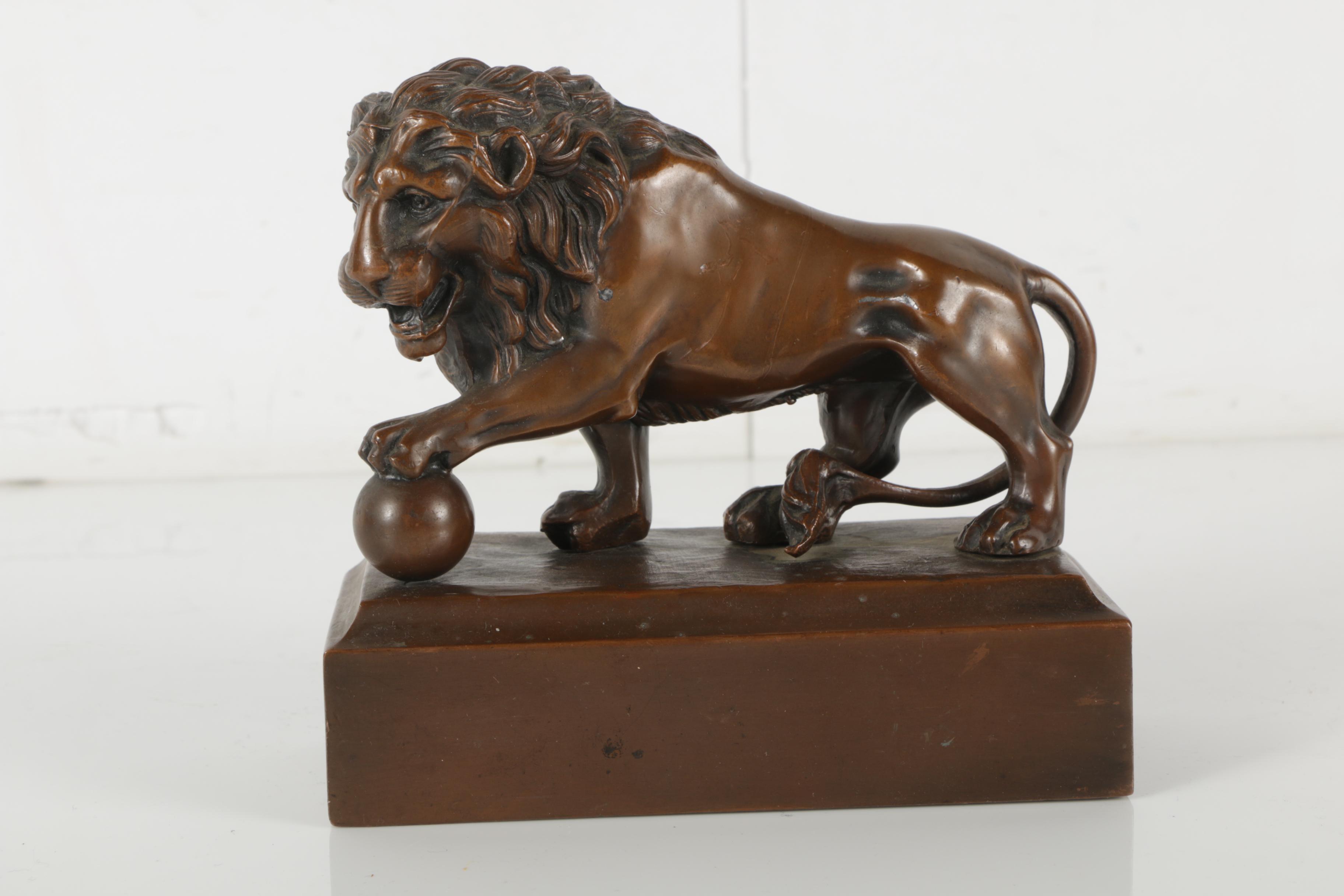 Metal Bookends After "Medici Lions"