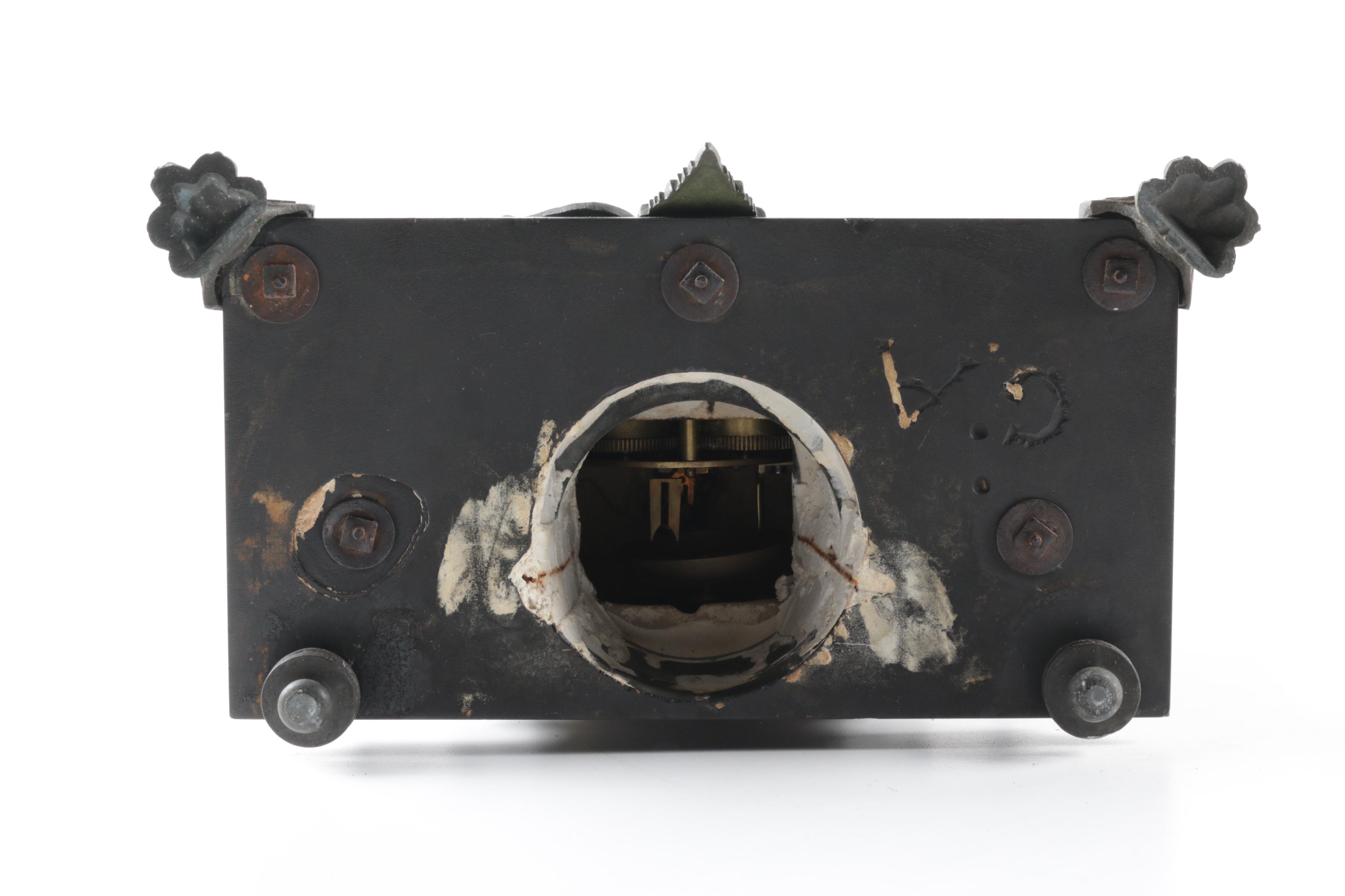 Neoclassical Style Metal Mantel Clock