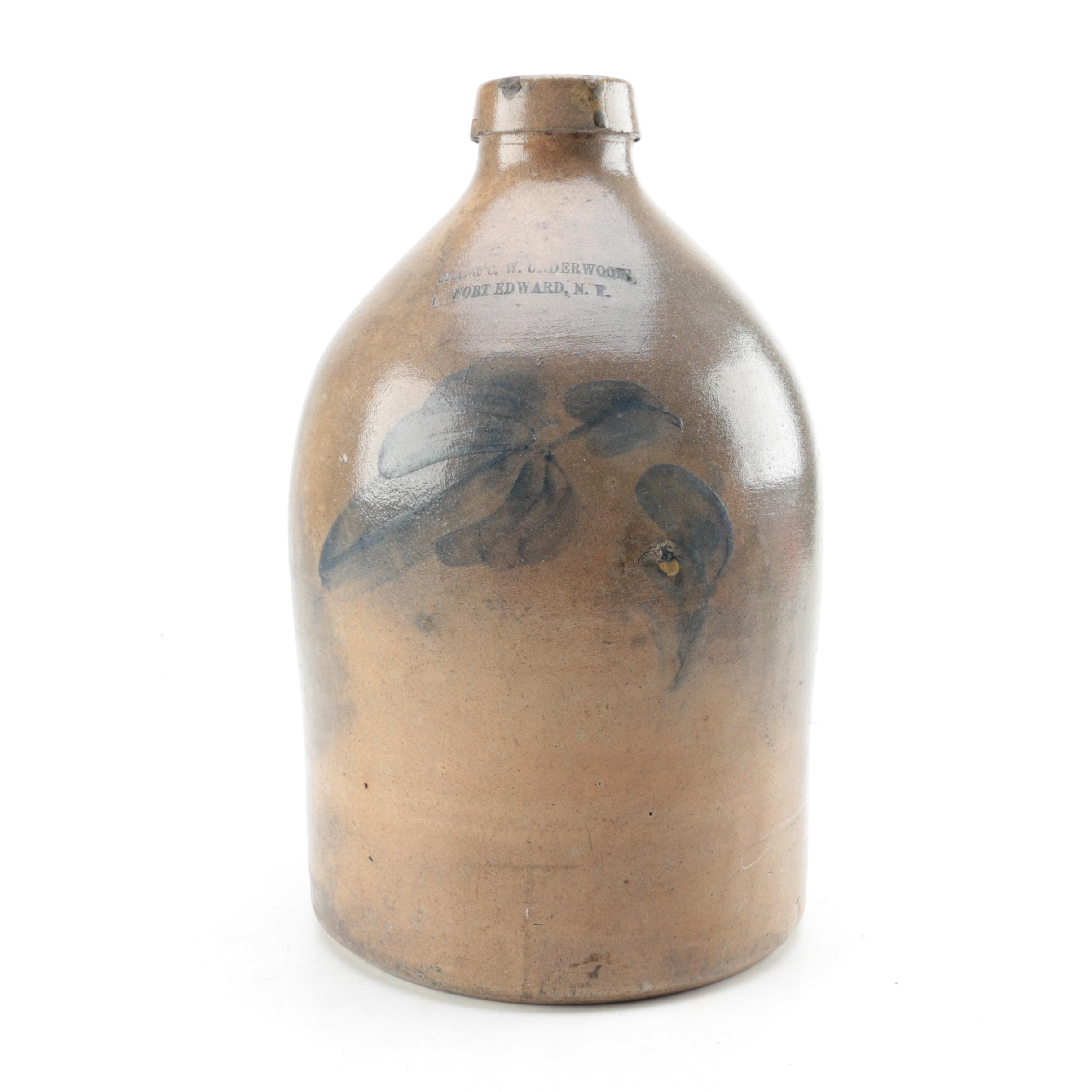 Antique Underwood Stoneware Jug