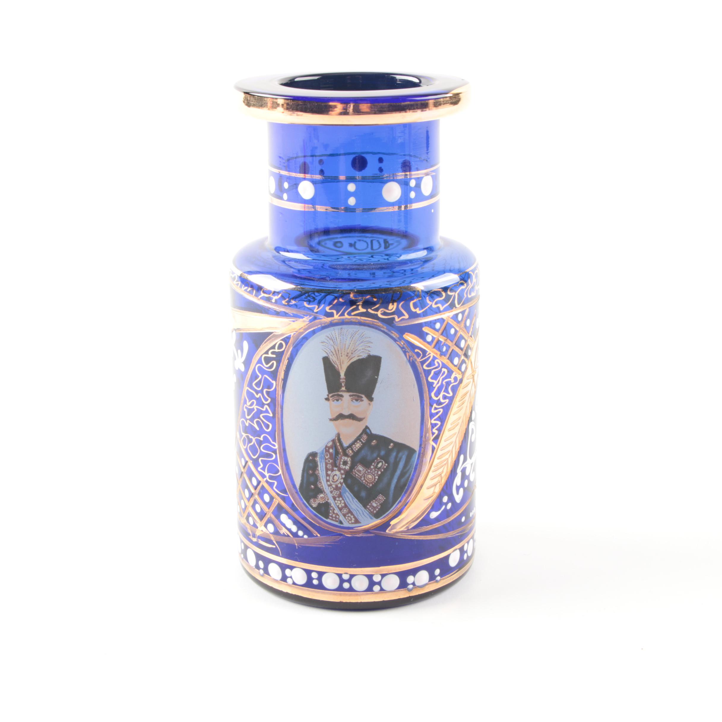 Naser al-Din Shah of Qajar Blue Decanter