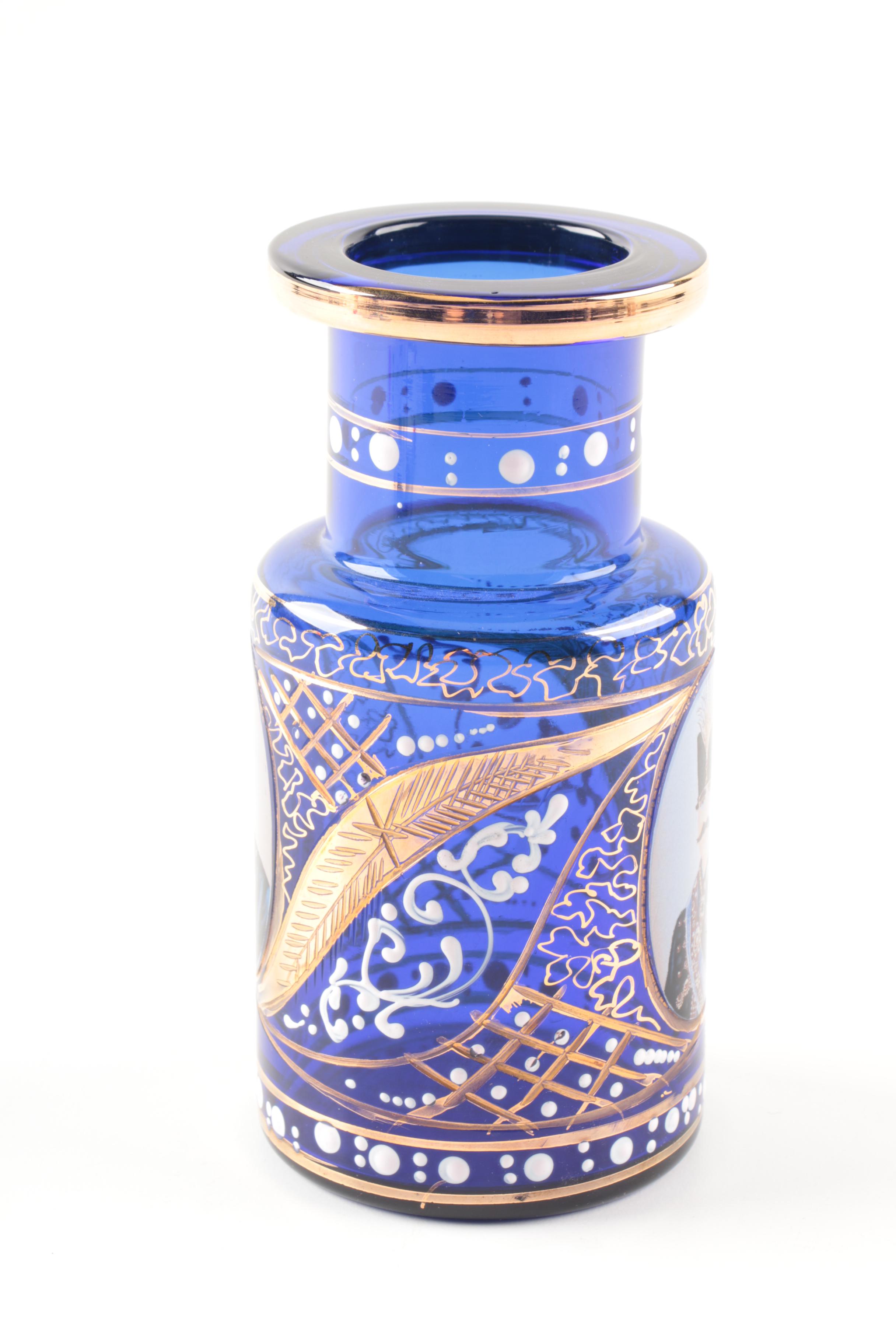 Naser al-Din Shah of Qajar Blue Decanter