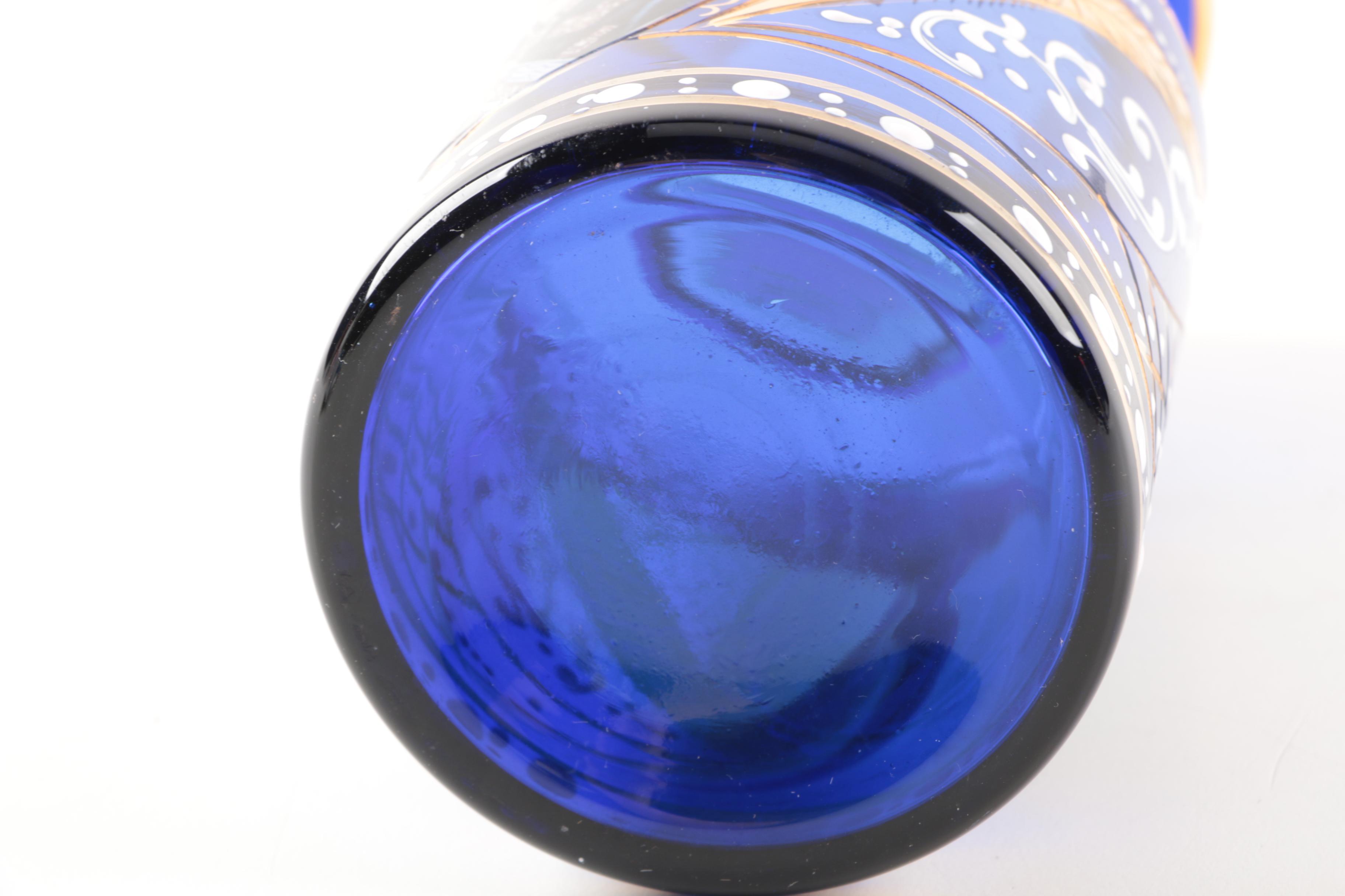 Naser al-Din Shah of Qajar Blue Decanter