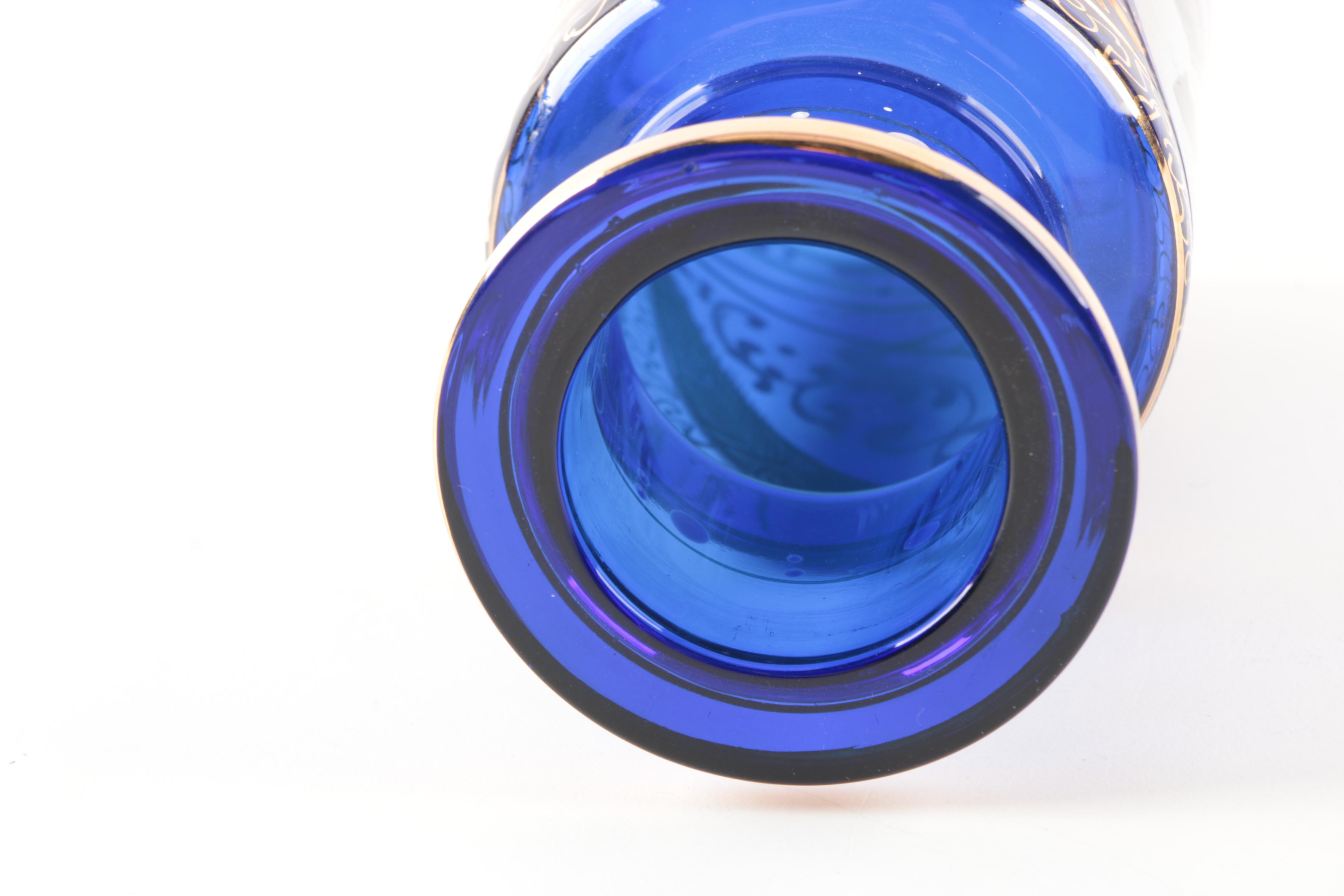 Naser al-Din Shah of Qajar Blue Decanter