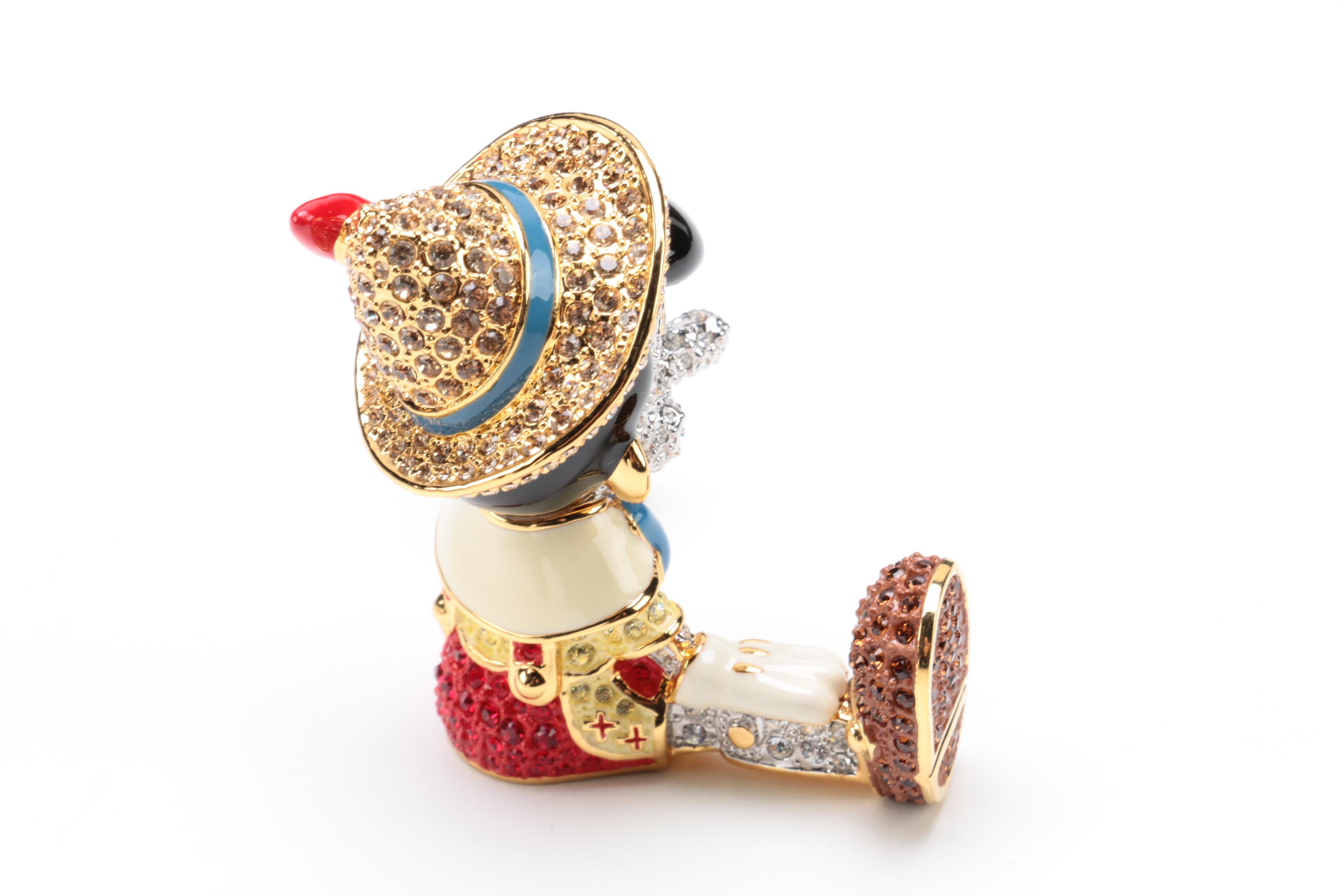 Arribas Brothers Limited Edition Jeweled Pinocchio and Jiminy Cricket Figurines