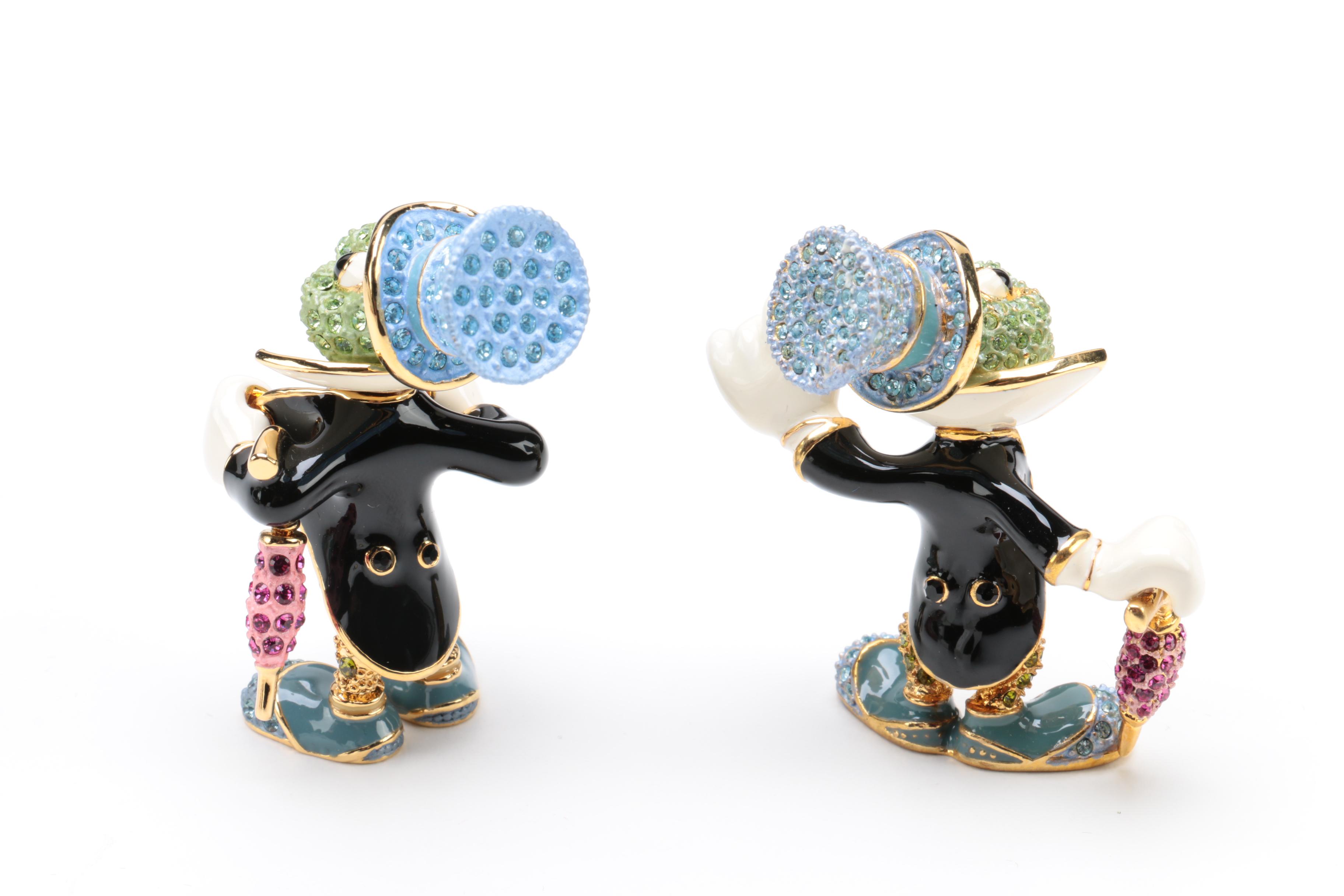 Arribas Brothers Limited Edition Jeweled Pinocchio and Jiminy Cricket Figurines