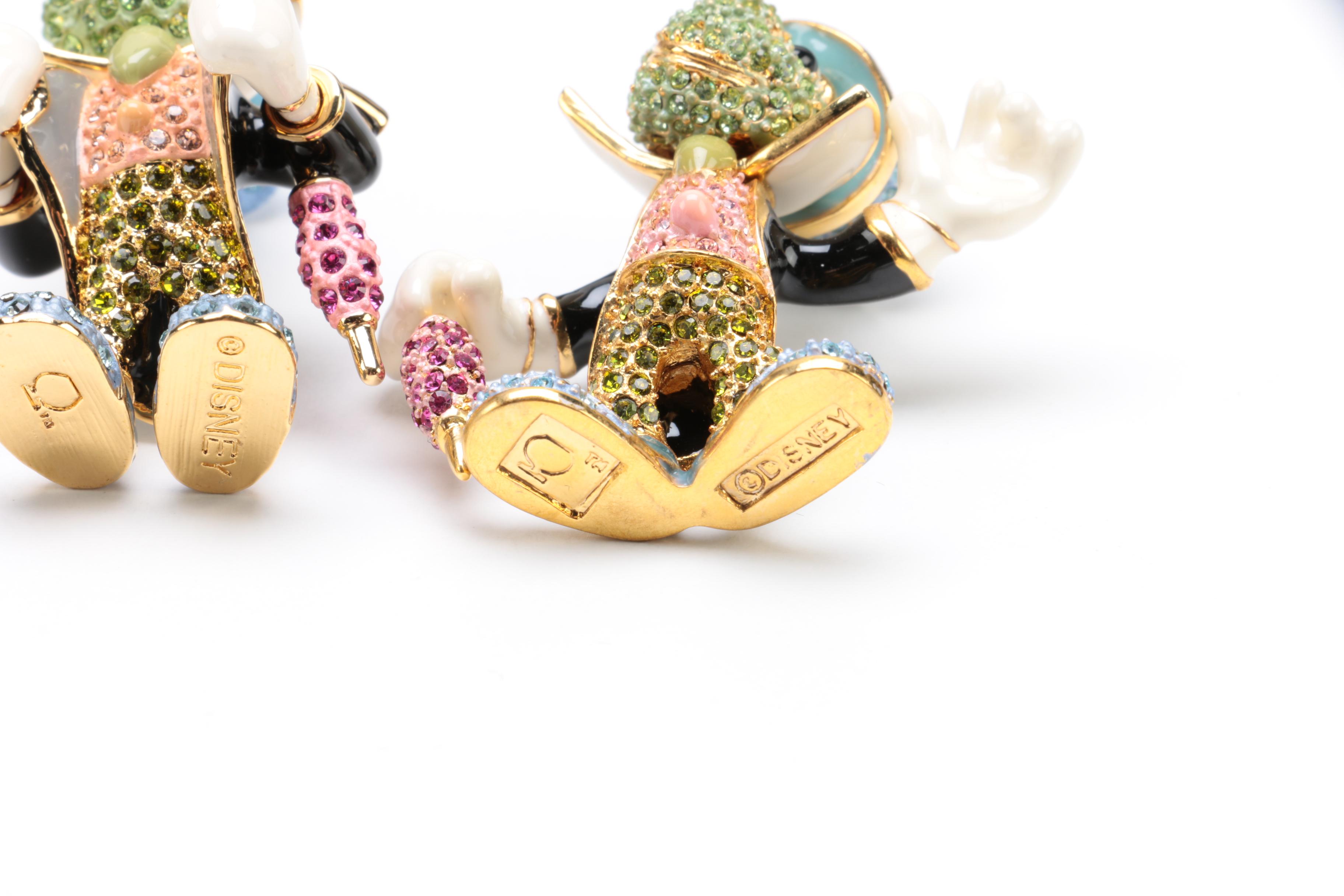 Arribas Brothers Limited Edition Jeweled Pinocchio and Jiminy Cricket Figurines