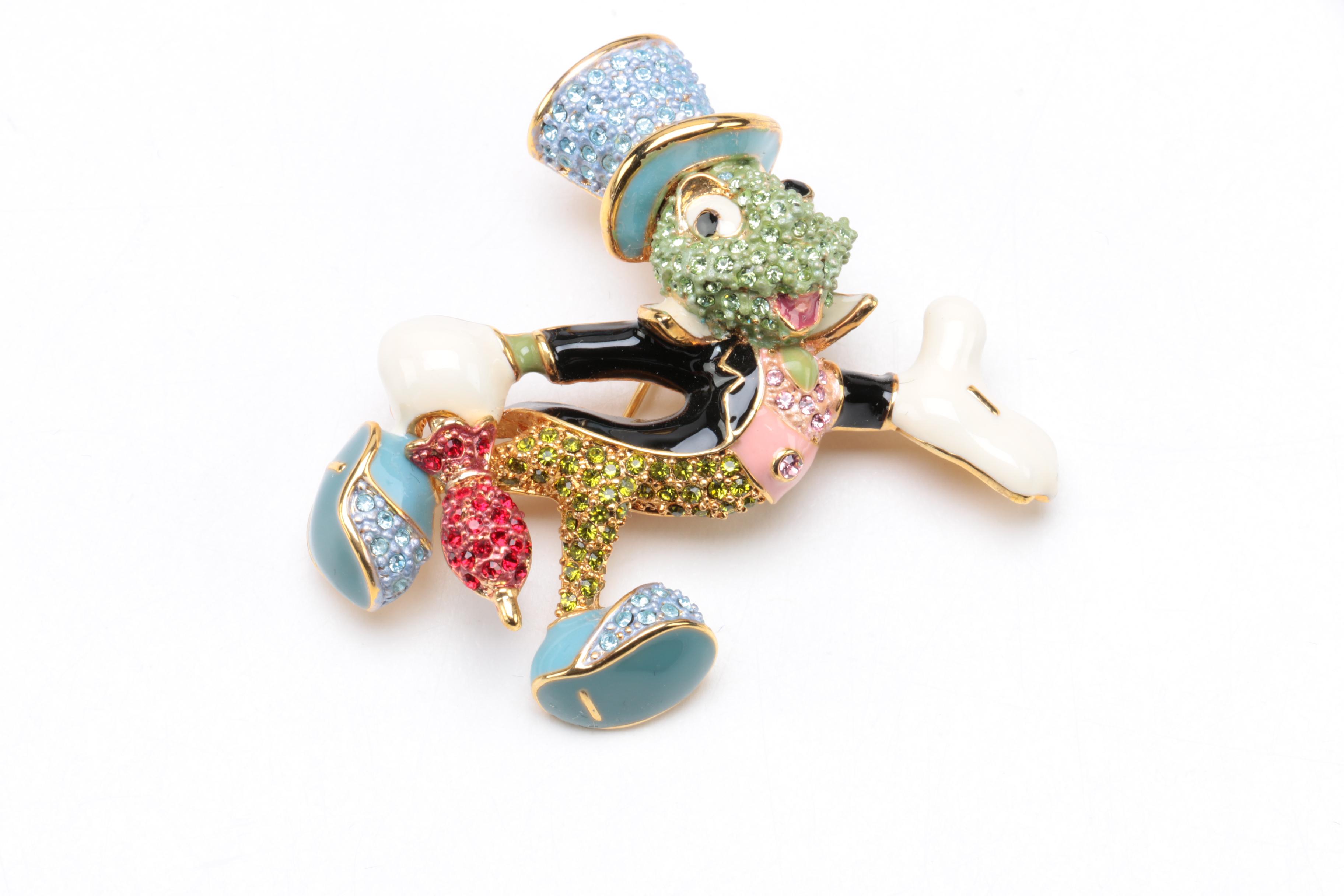 Arribas Brothers Limited Edition Jeweled Pinocchio and Jiminy Cricket Figurines