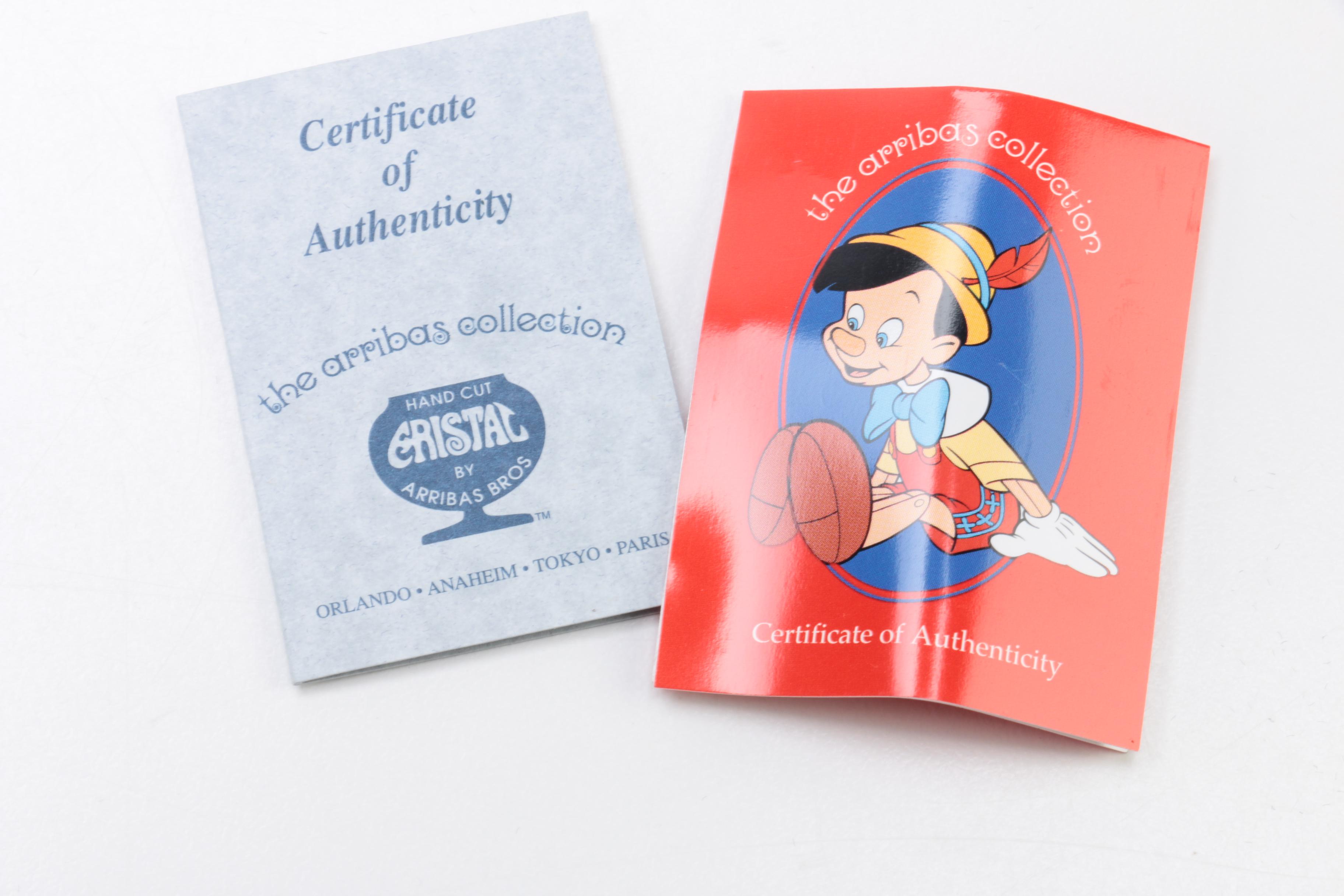 Arribas Brothers Limited Edition Jeweled Pinocchio and Jiminy Cricket Figurines