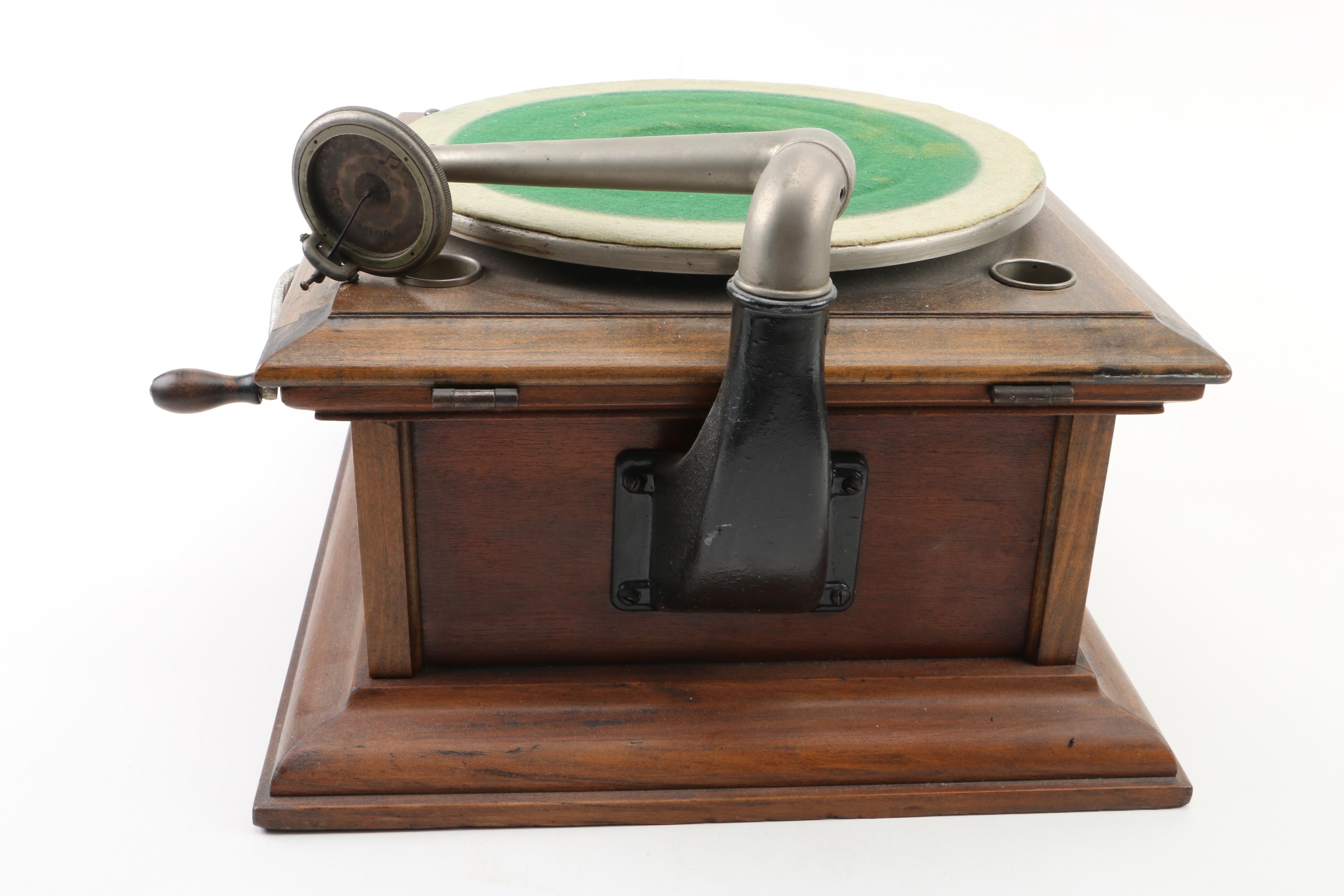 Vintage Record Player with Records