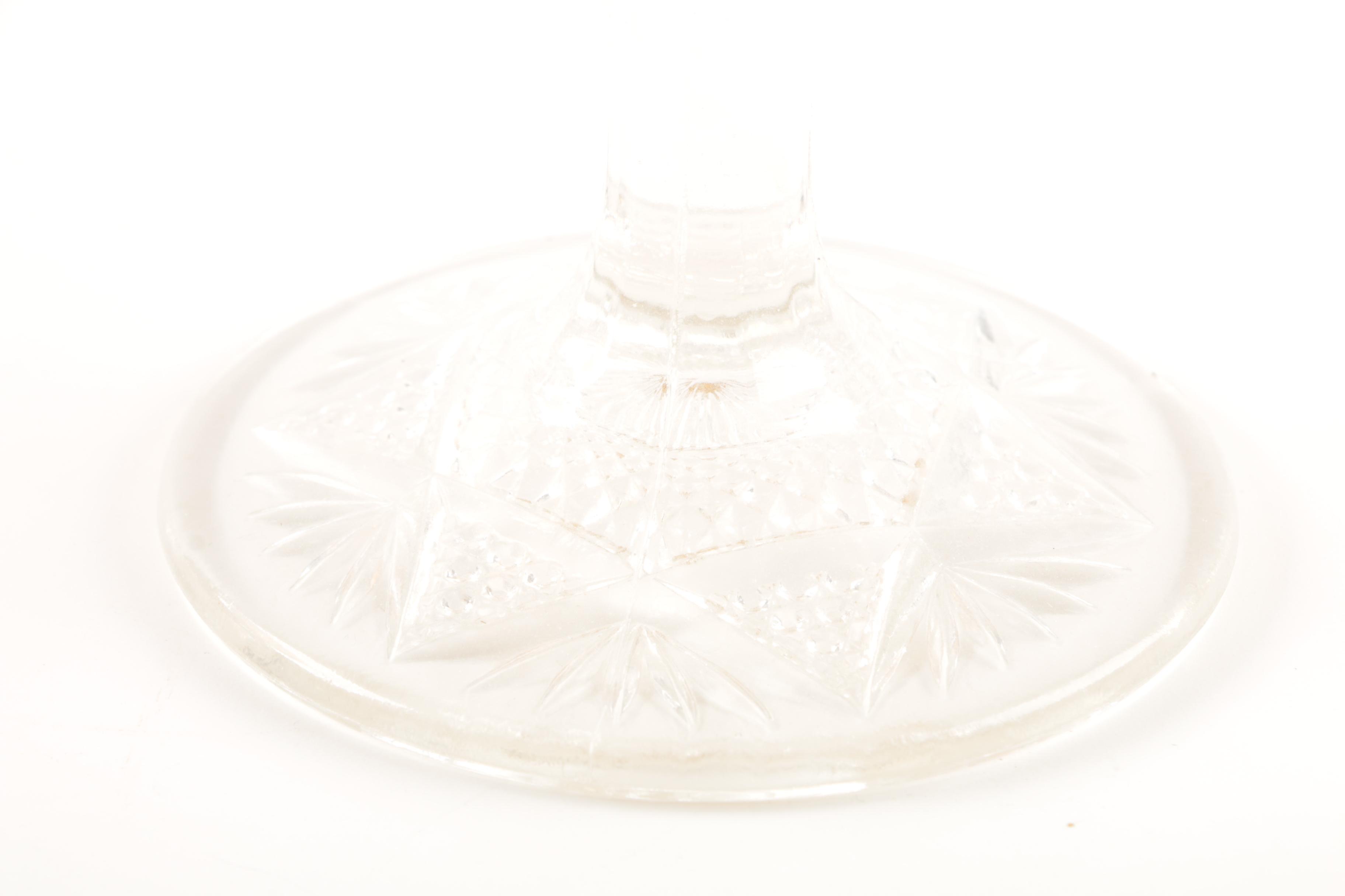 Vintage Flashed Cranberry and Amber Glass Serveware