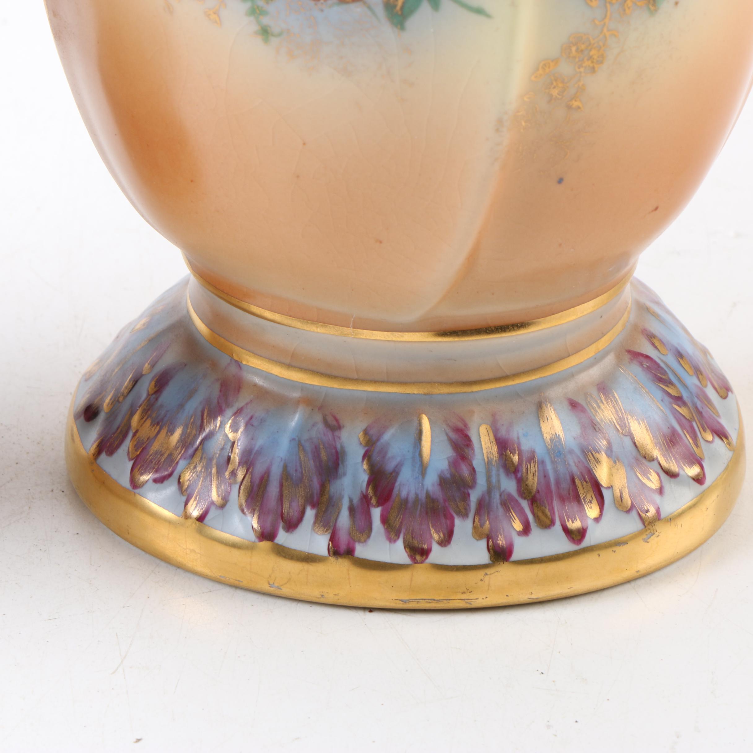 Tulip Shaped Floral Motif Ceramic Vases