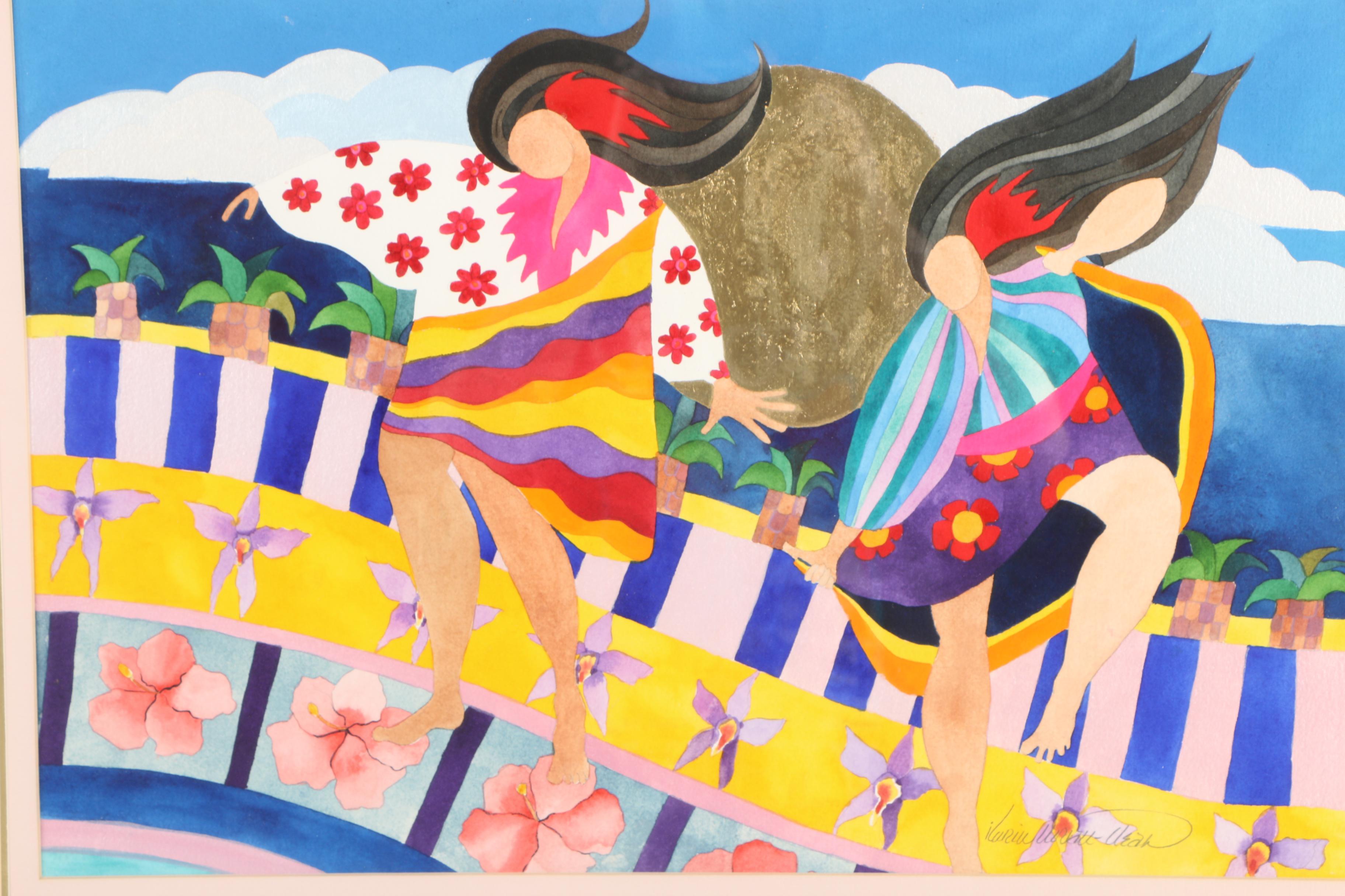 Karin Novak-Neal Mixed Media Painting "Sundancers"