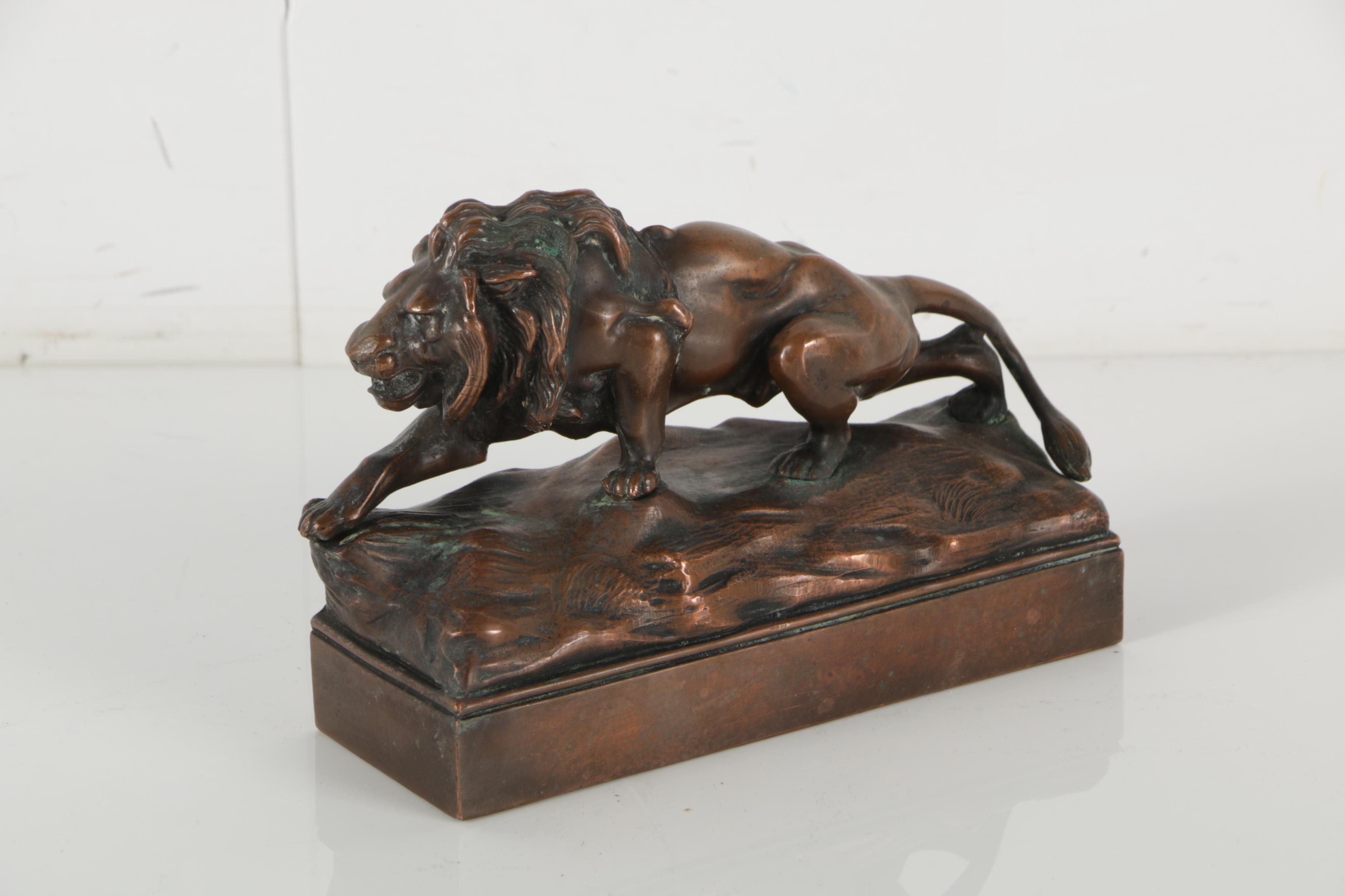 Jennings Brothers Bronze Tone Lion Bookends