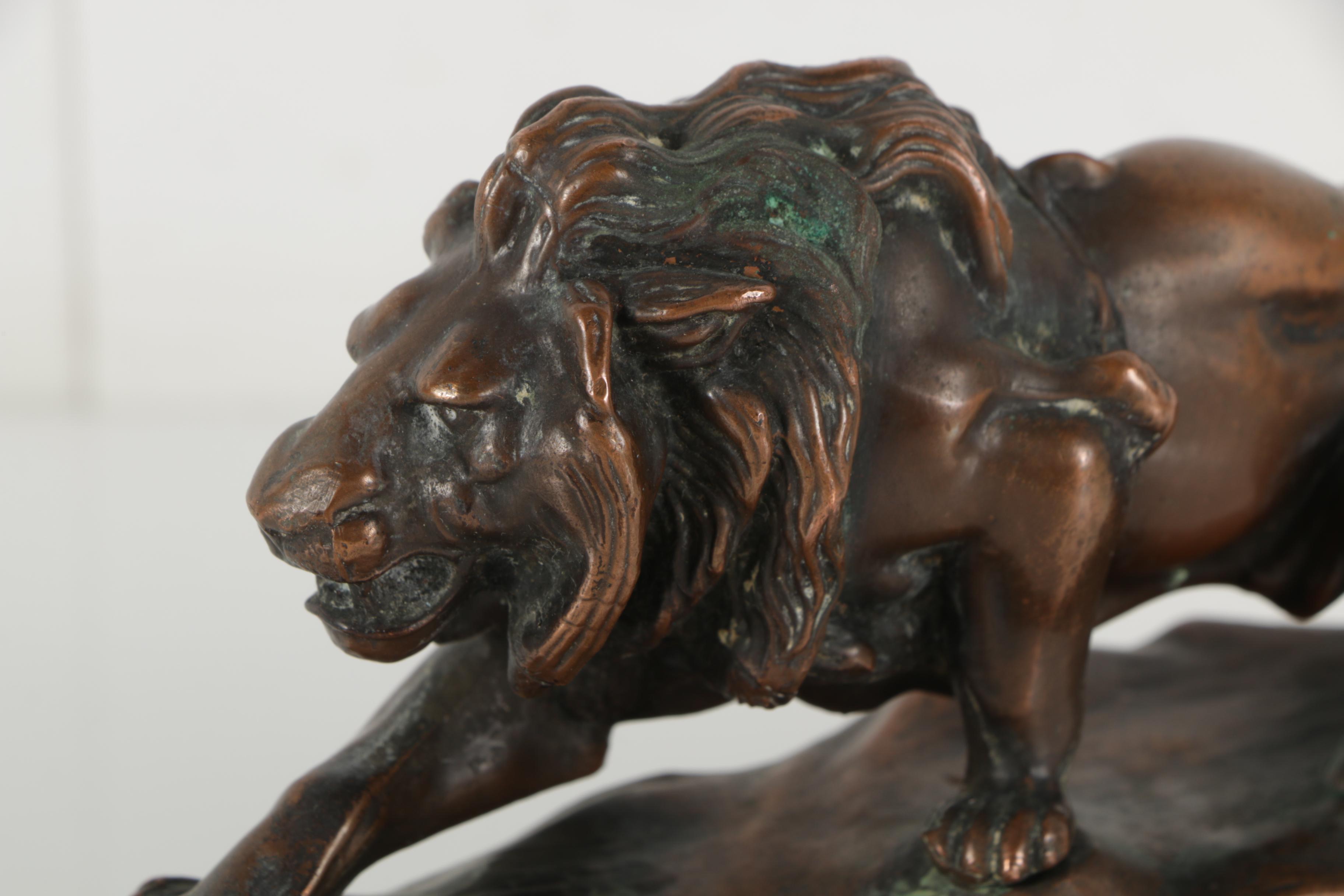 Jennings Brothers Bronze Tone Lion Bookends