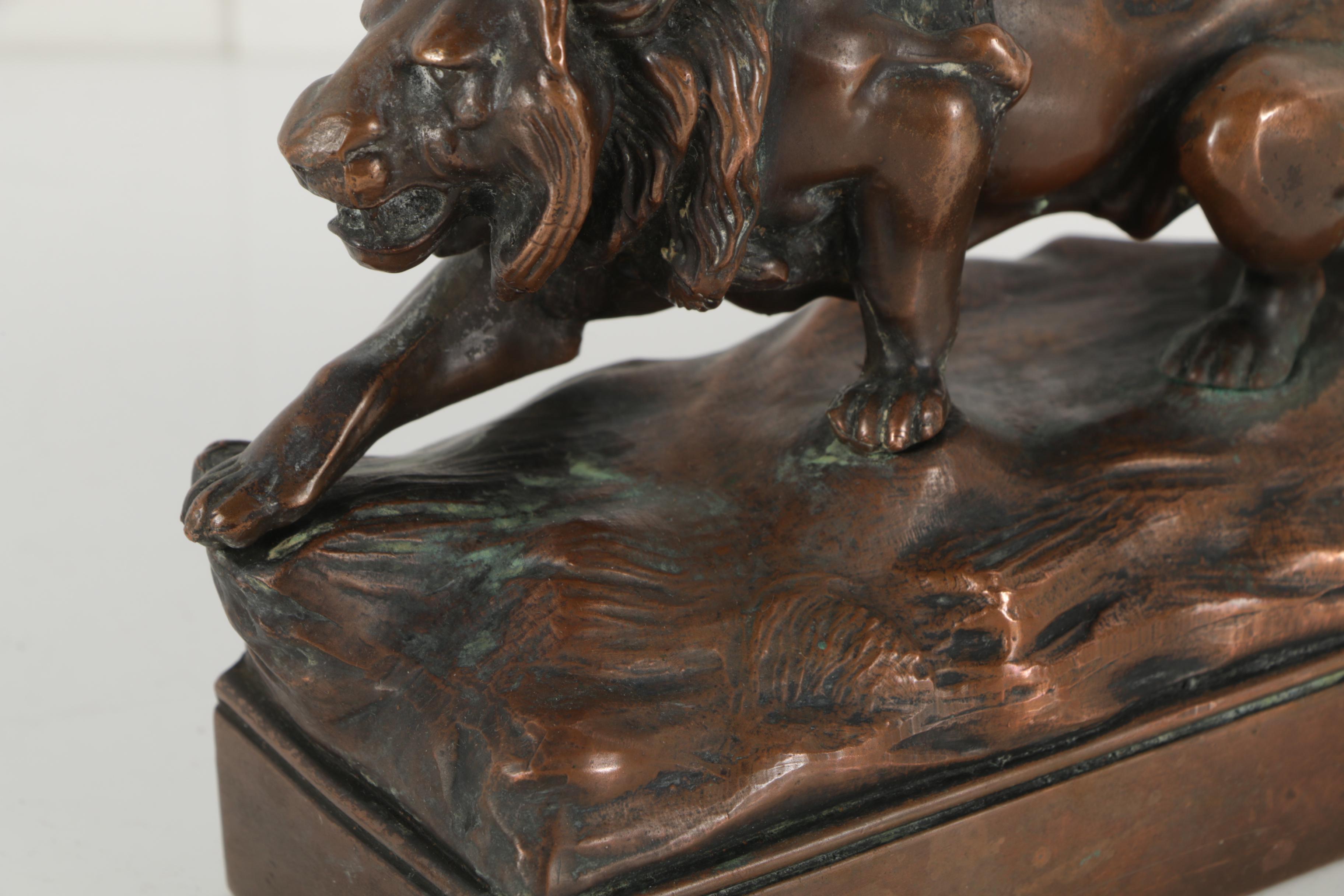 Jennings Brothers Bronze Tone Lion Bookends