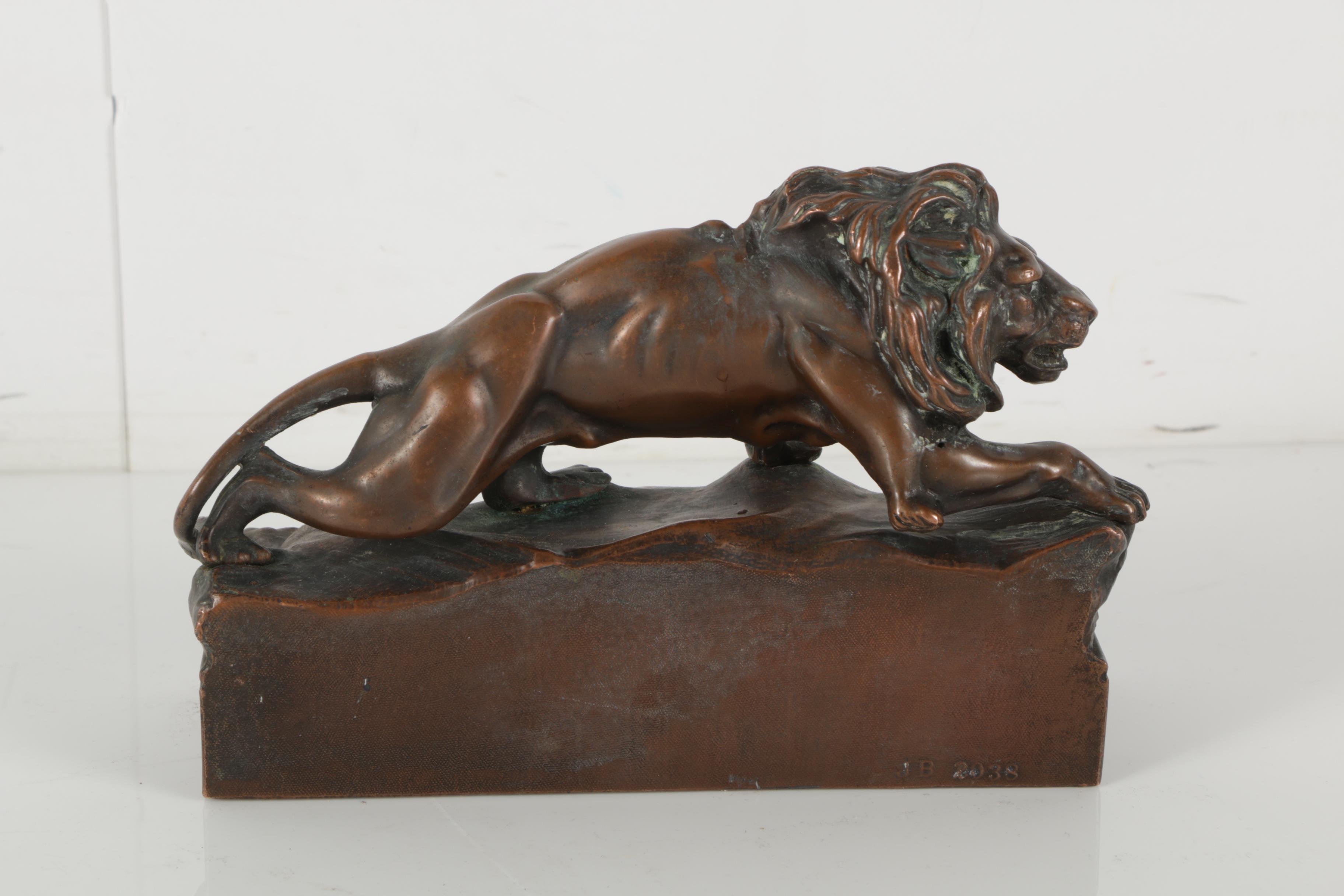 Jennings Brothers Bronze Tone Lion Bookends