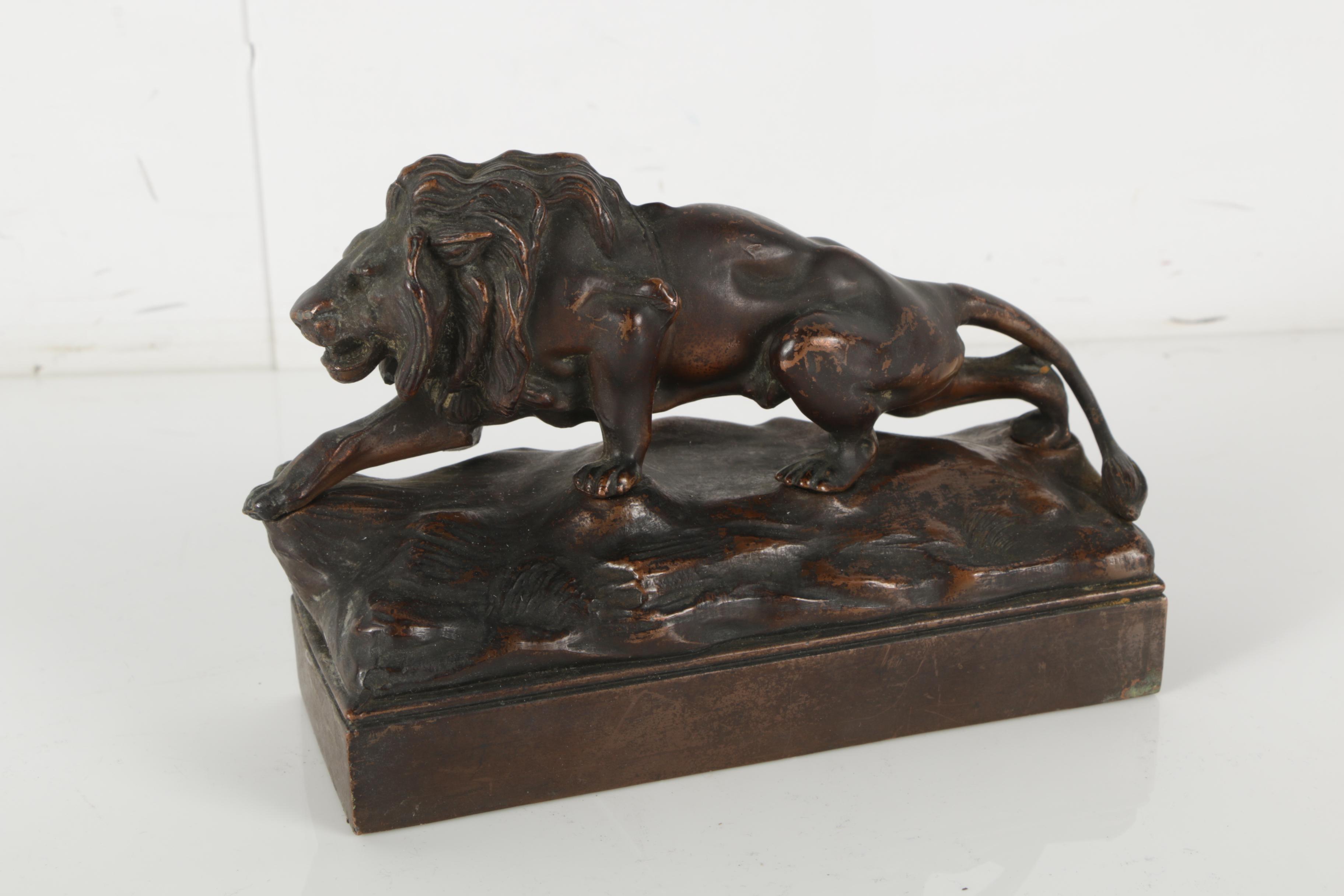 Jennings Brothers Bronze Tone Lion Bookends
