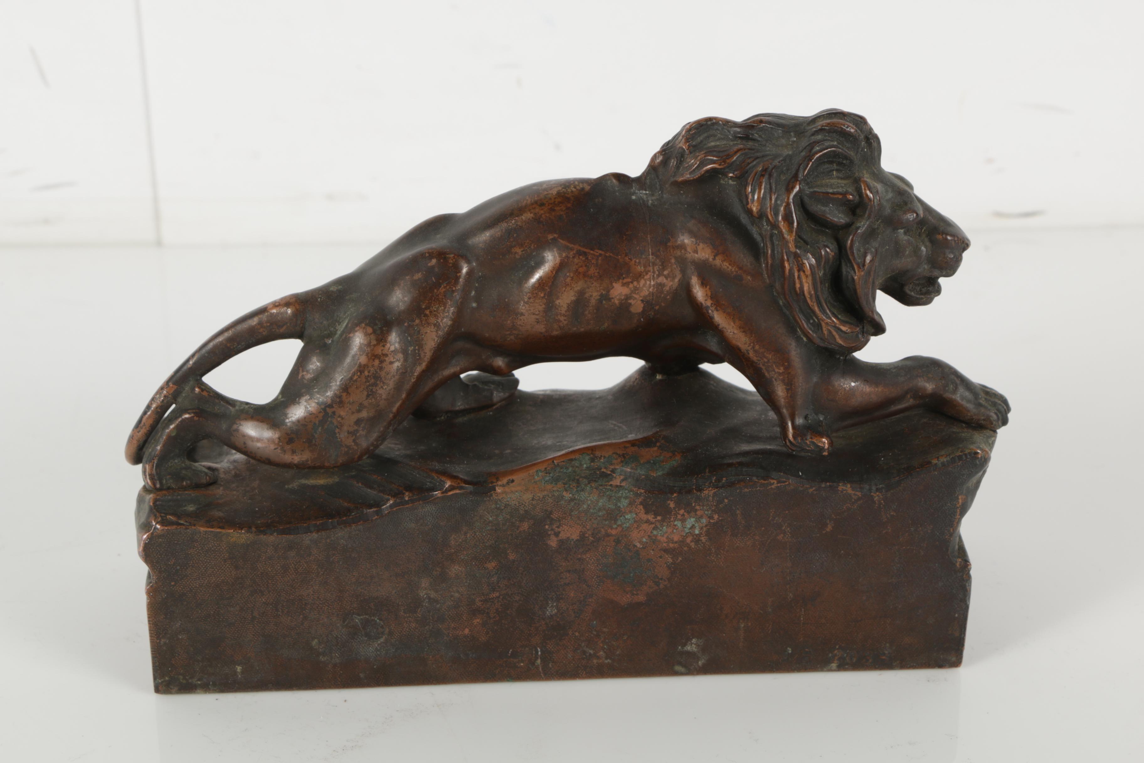 Jennings Brothers Bronze Tone Lion Bookends