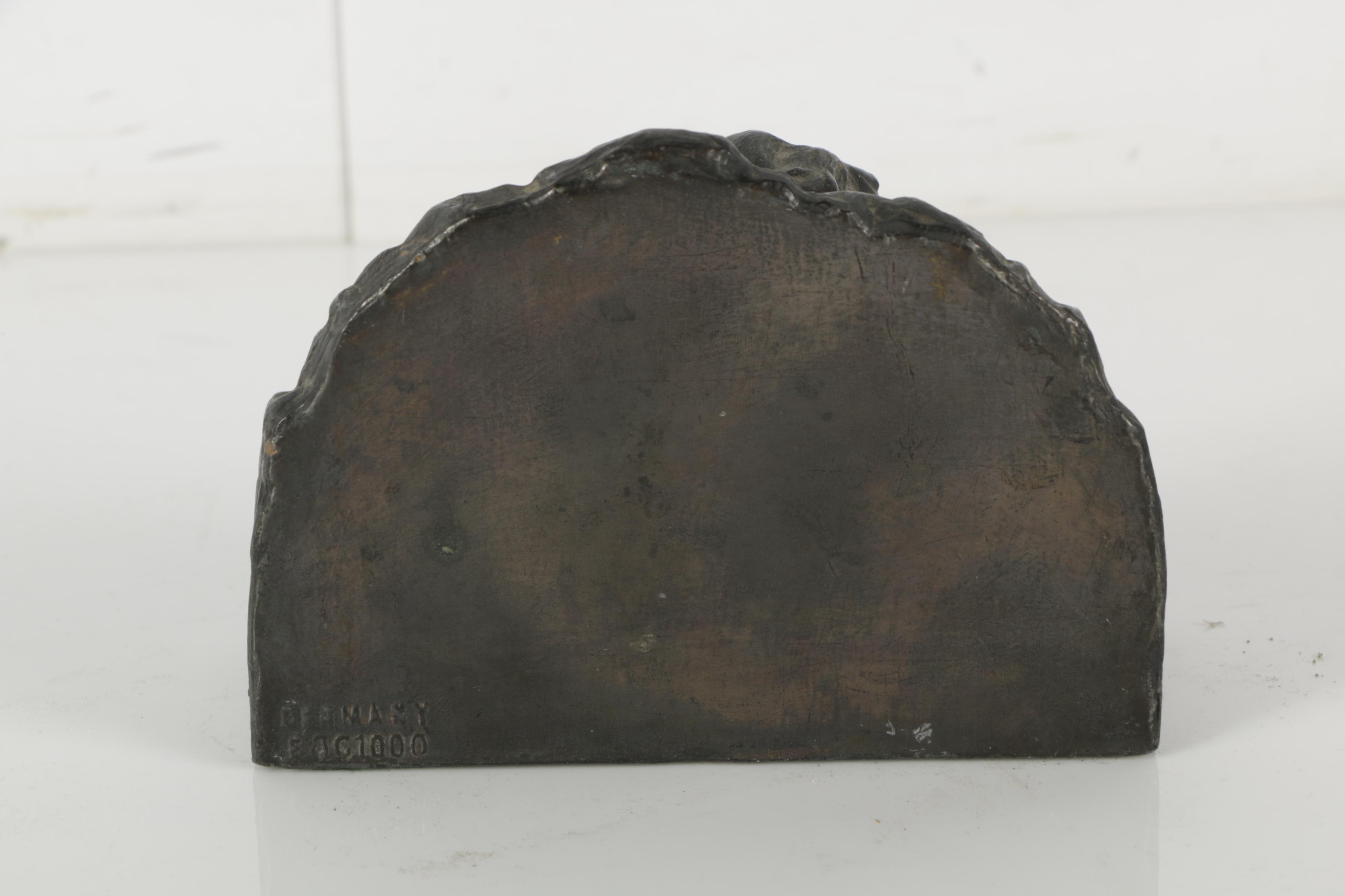 Vintage German Cast Metal "Lion of Belfort" Bookends