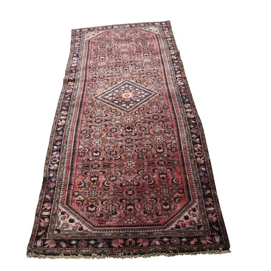 Vintage Hand-Knotted Persian Malayer Wool Area Rug