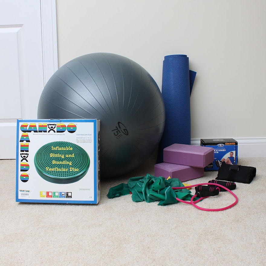 Balance Ball, Cando Vestibular Disc, Weights and Other Fitness Equipment