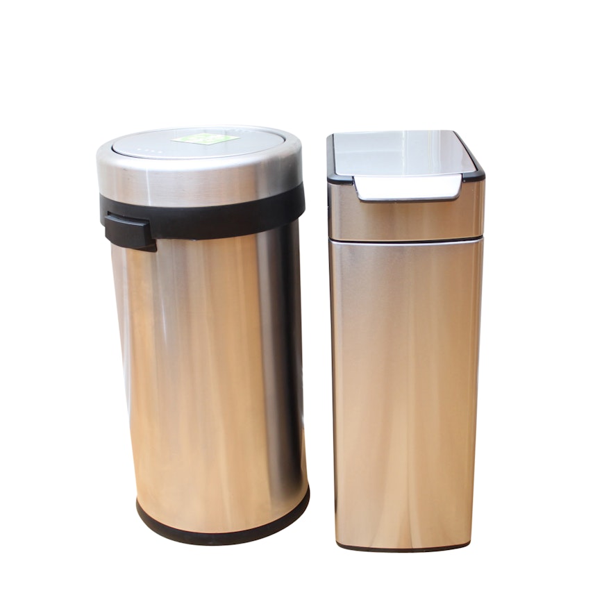 Stainless Steel Trash Cans Featuring Simple Human