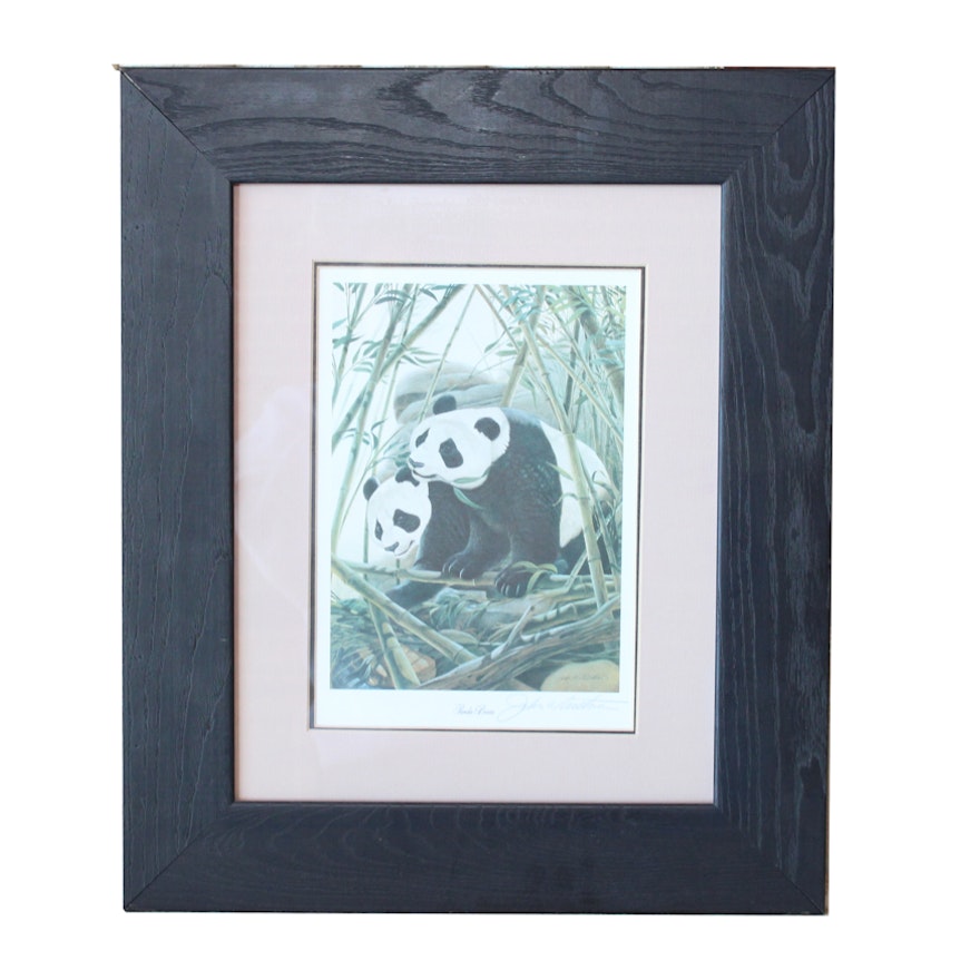 John Ruthven Signed Offset Lithograph "Panda Bears"