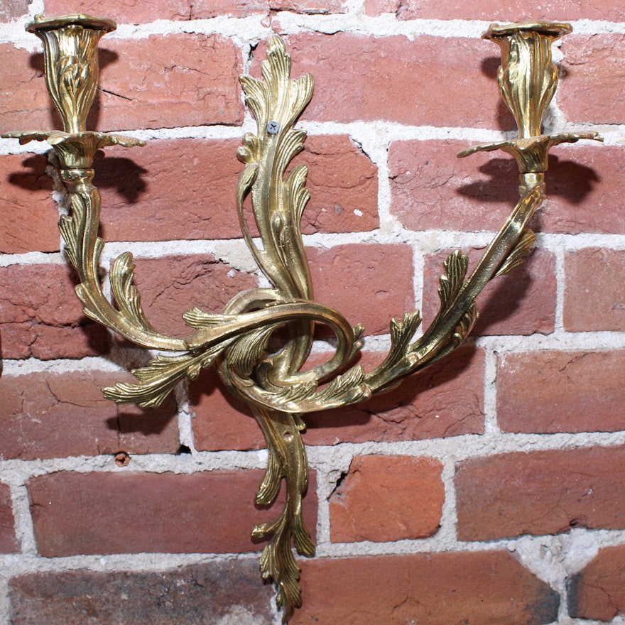 Pair of Brass Wall Sconces