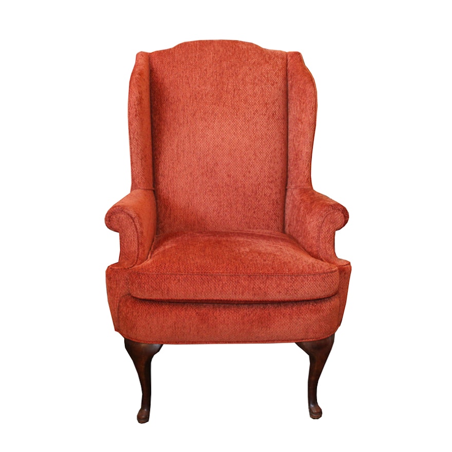 Queen Anne Style Wingback Armchair