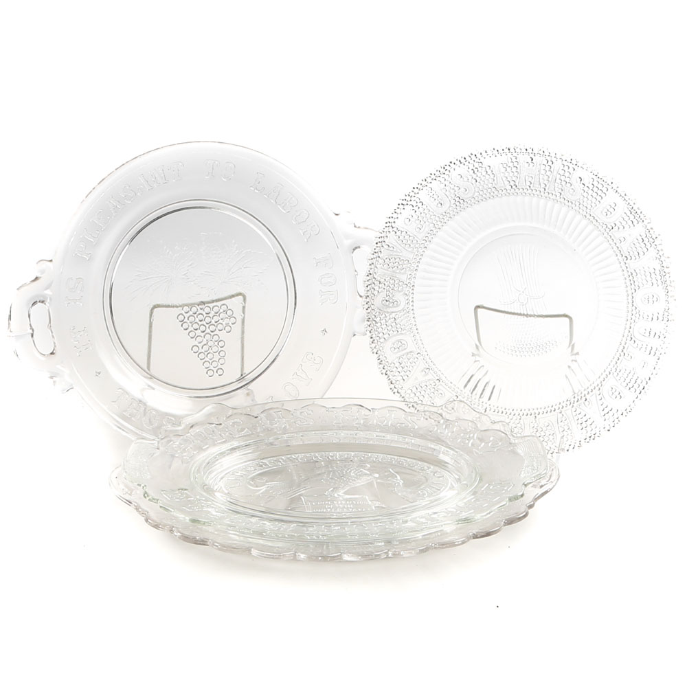 Vintage Pressed Glass Plates