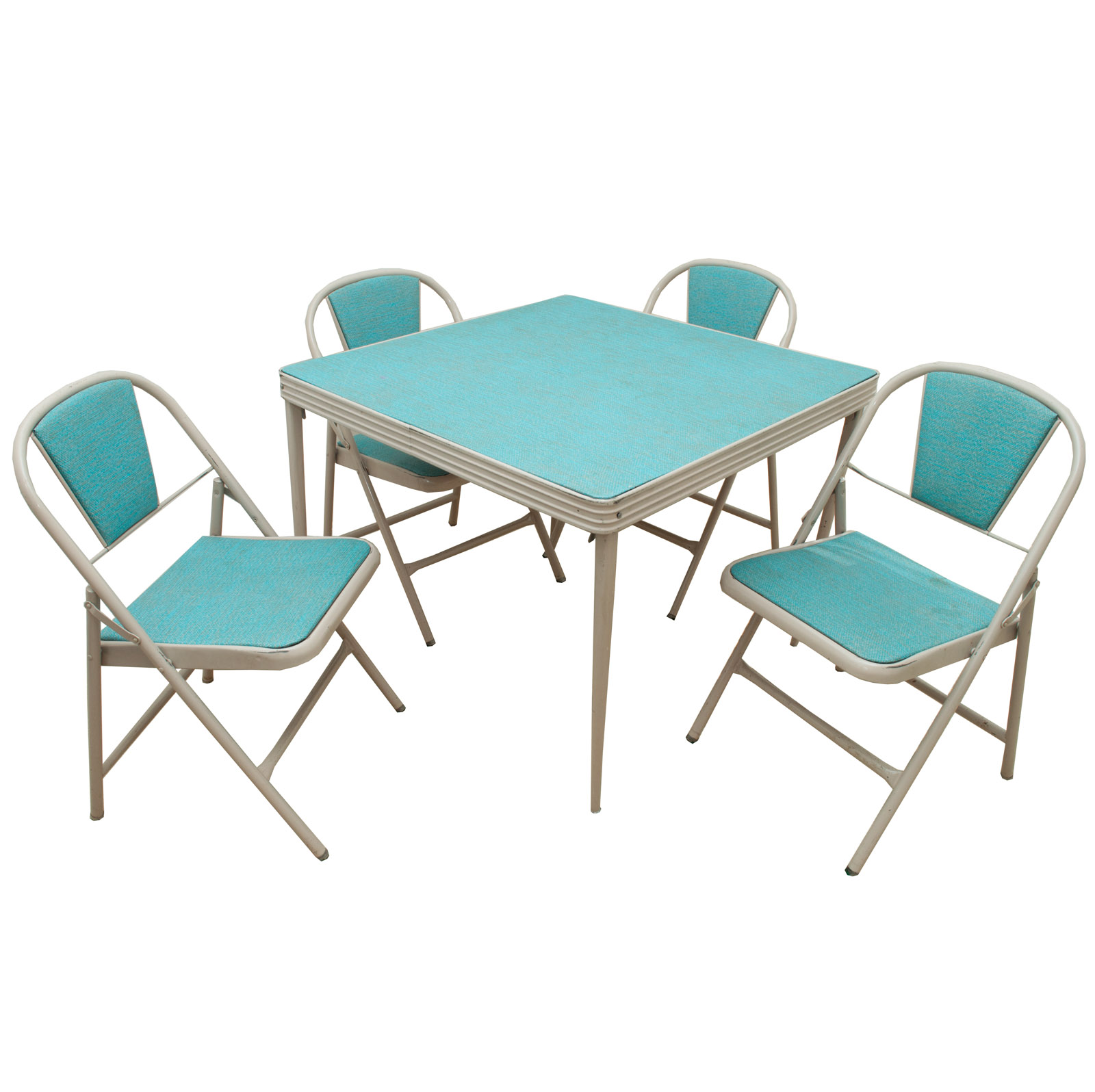 Vintage Mid Century Modern Folding Table and Chairs by Durham