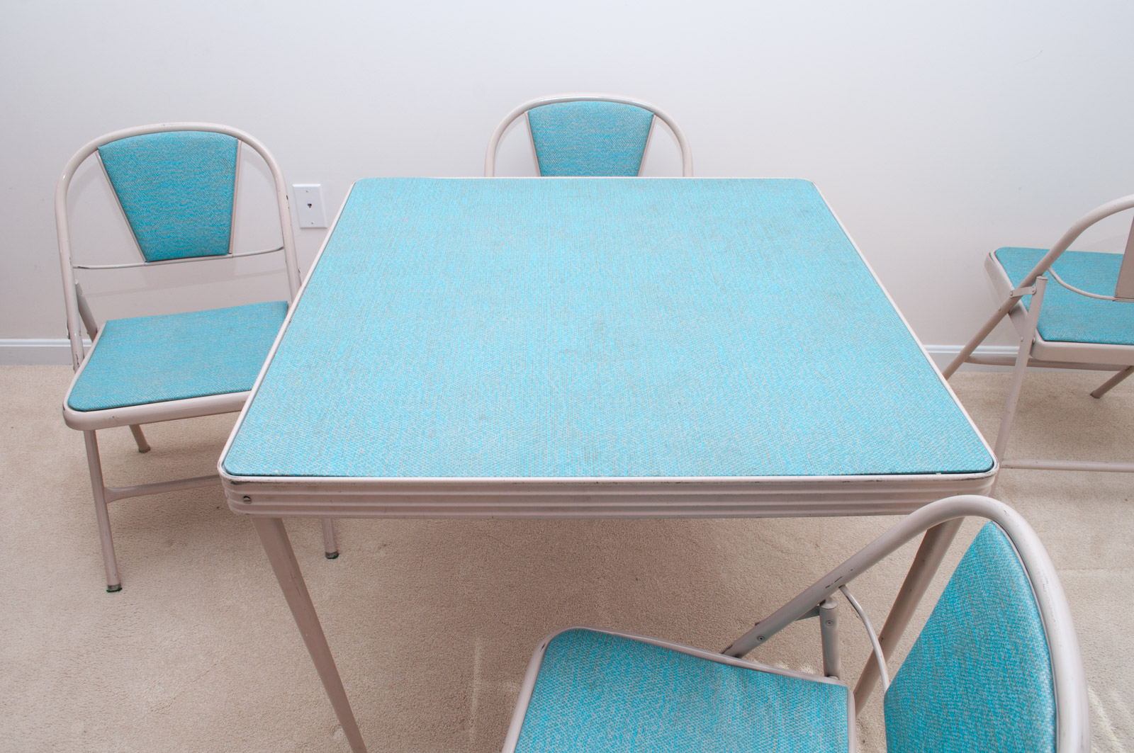 Vintage Mid Century Modern Folding Table and Chairs by Durham