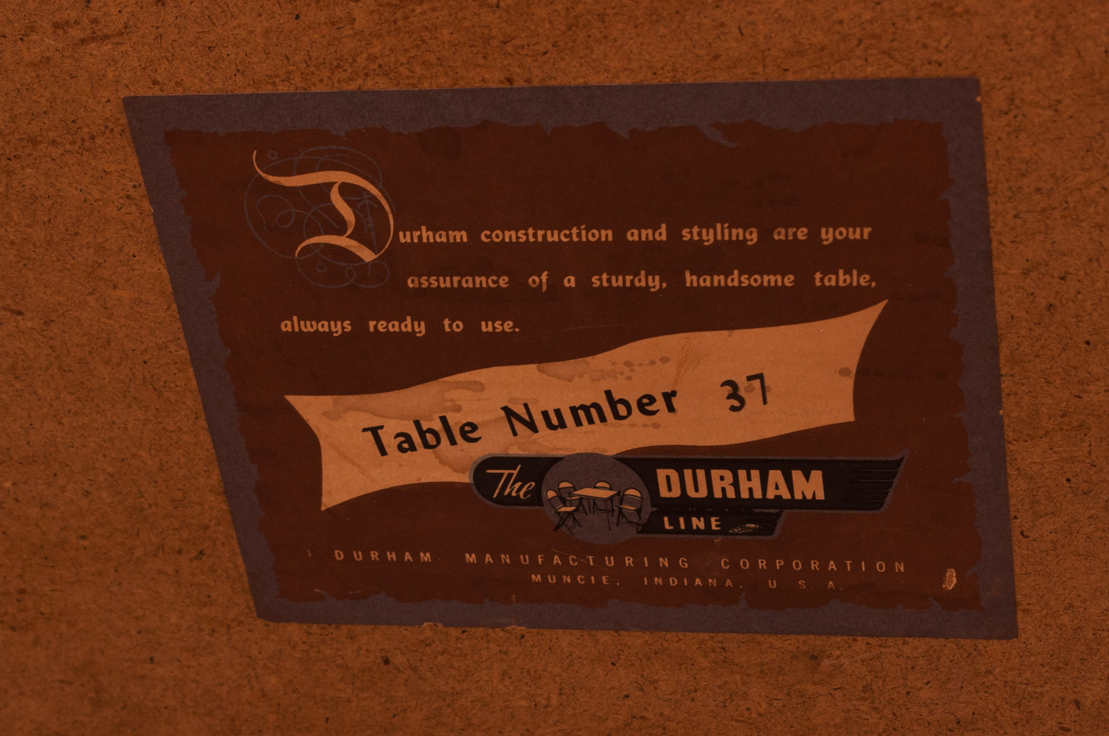 Vintage Mid Century Modern Folding Table and Chairs by Durham