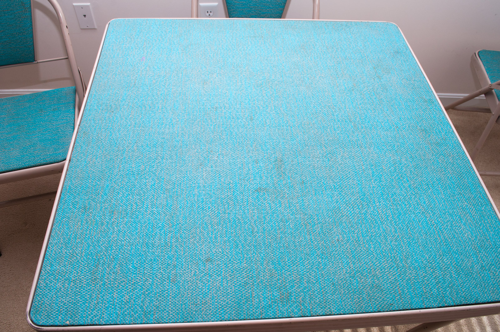 Vintage Mid Century Modern Folding Table and Chairs by Durham