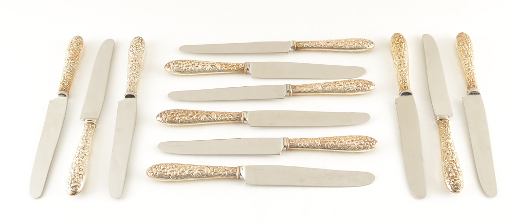 Manchester Silver Co. Sterling Silver "Southern Rose" Flatware Set With Case